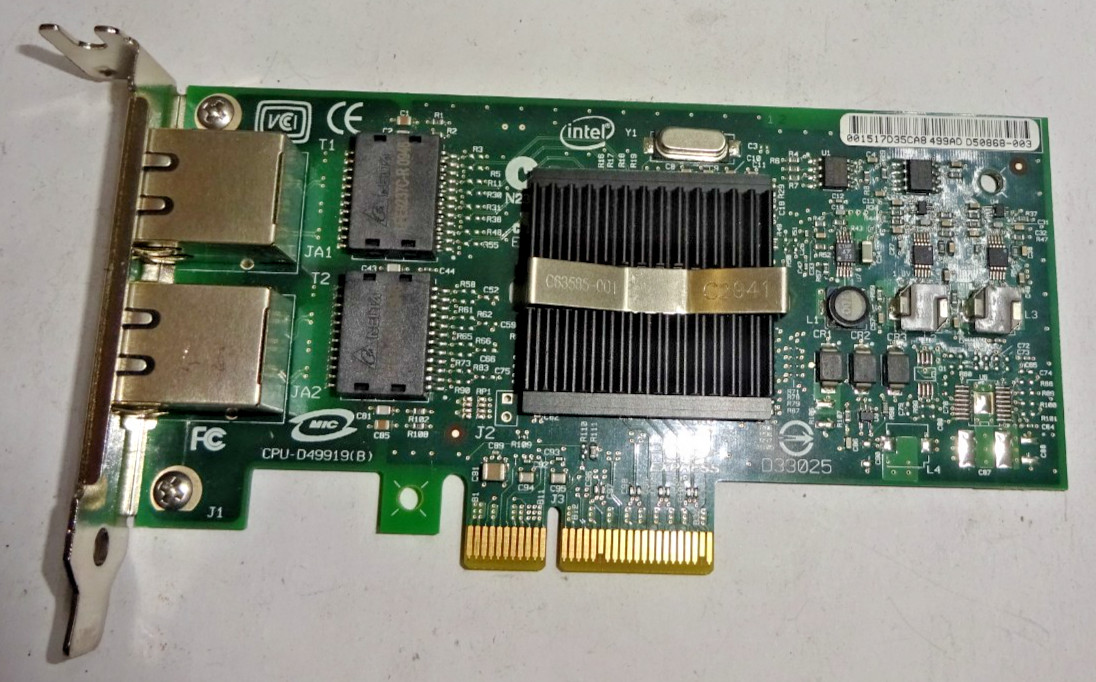INTEL CPU-D49919(B) 2 PORT PCI-e Low Profile NETWORK Interface Card #GK12355