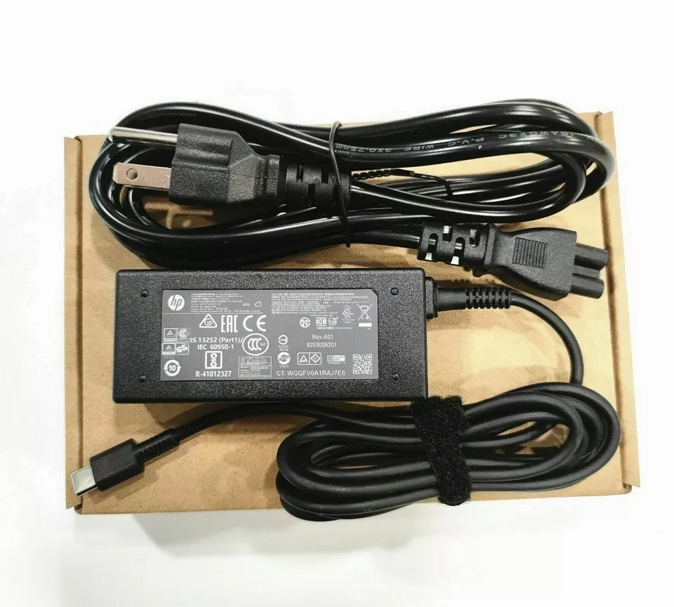 Genuine HP 45W USB-C Type-C AC Power Adapter Charger L42206-002 L43407-001 X360