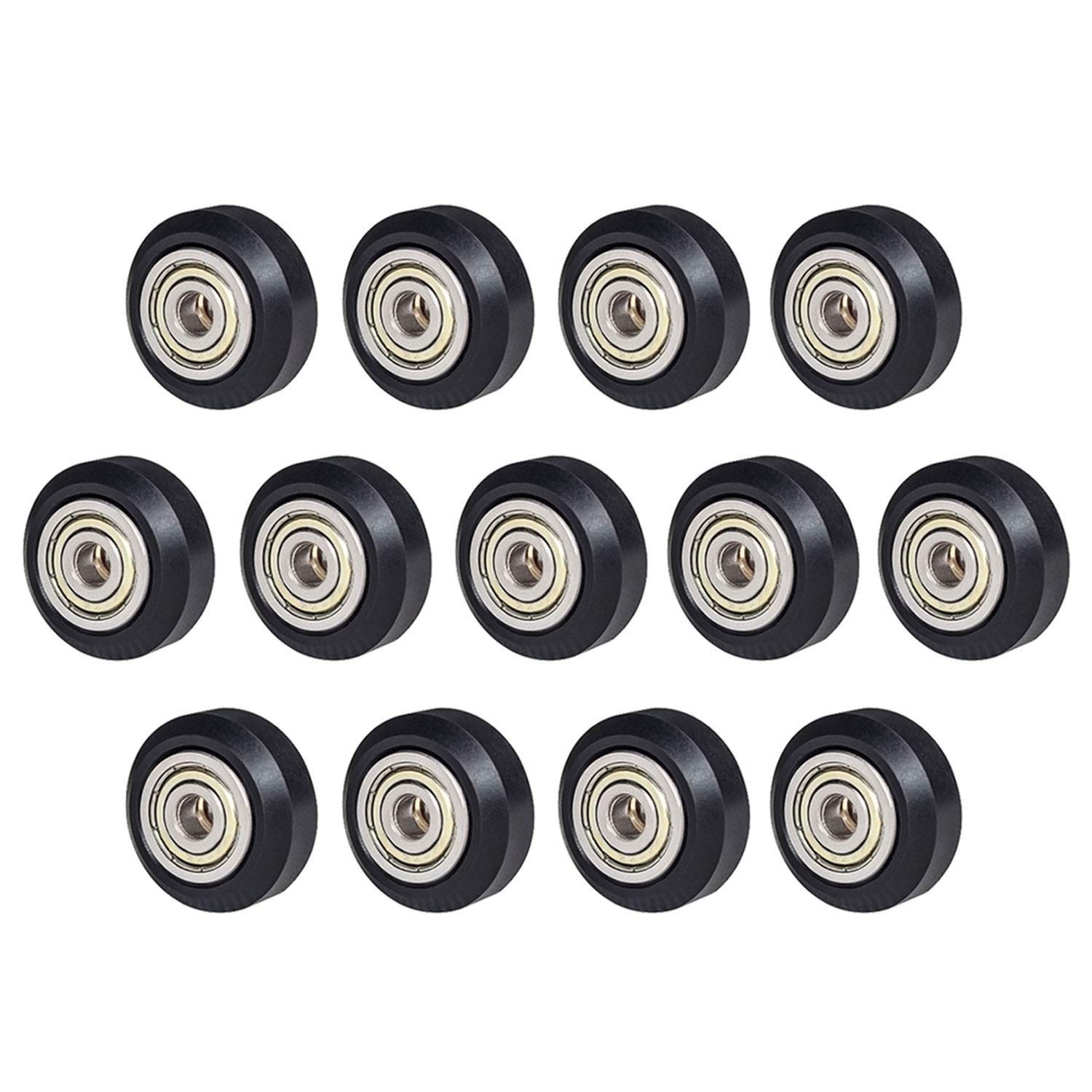 SIMAX3D 3D Printer Rollers v Slot (13pcs/Pack) Gantry Wheel 24x10mm, Black