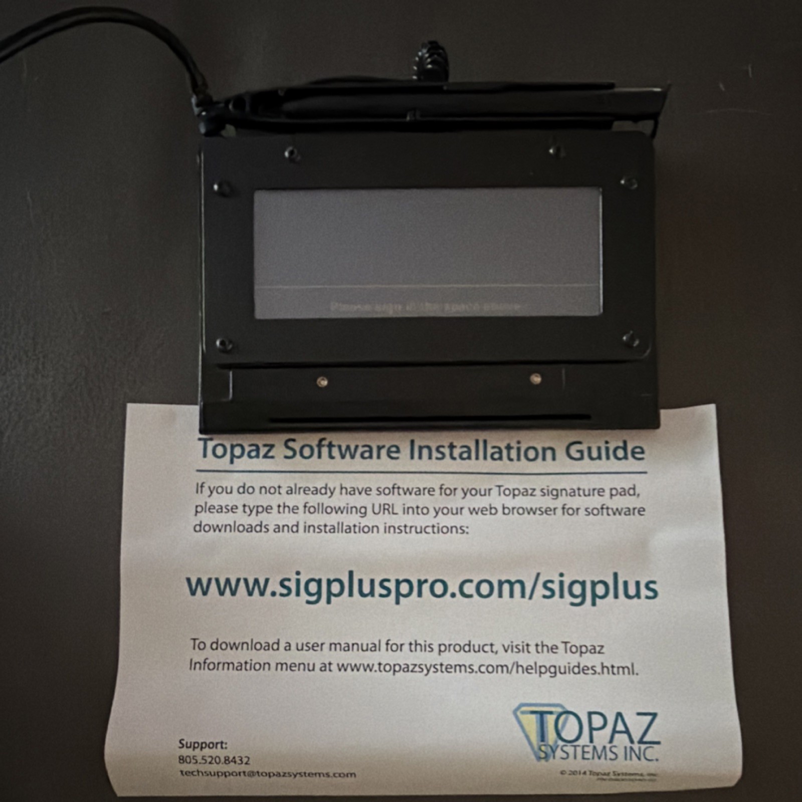 Topaz Systems SigLite Signature Pad T-S461-HSB-R 1x5 USB Wired