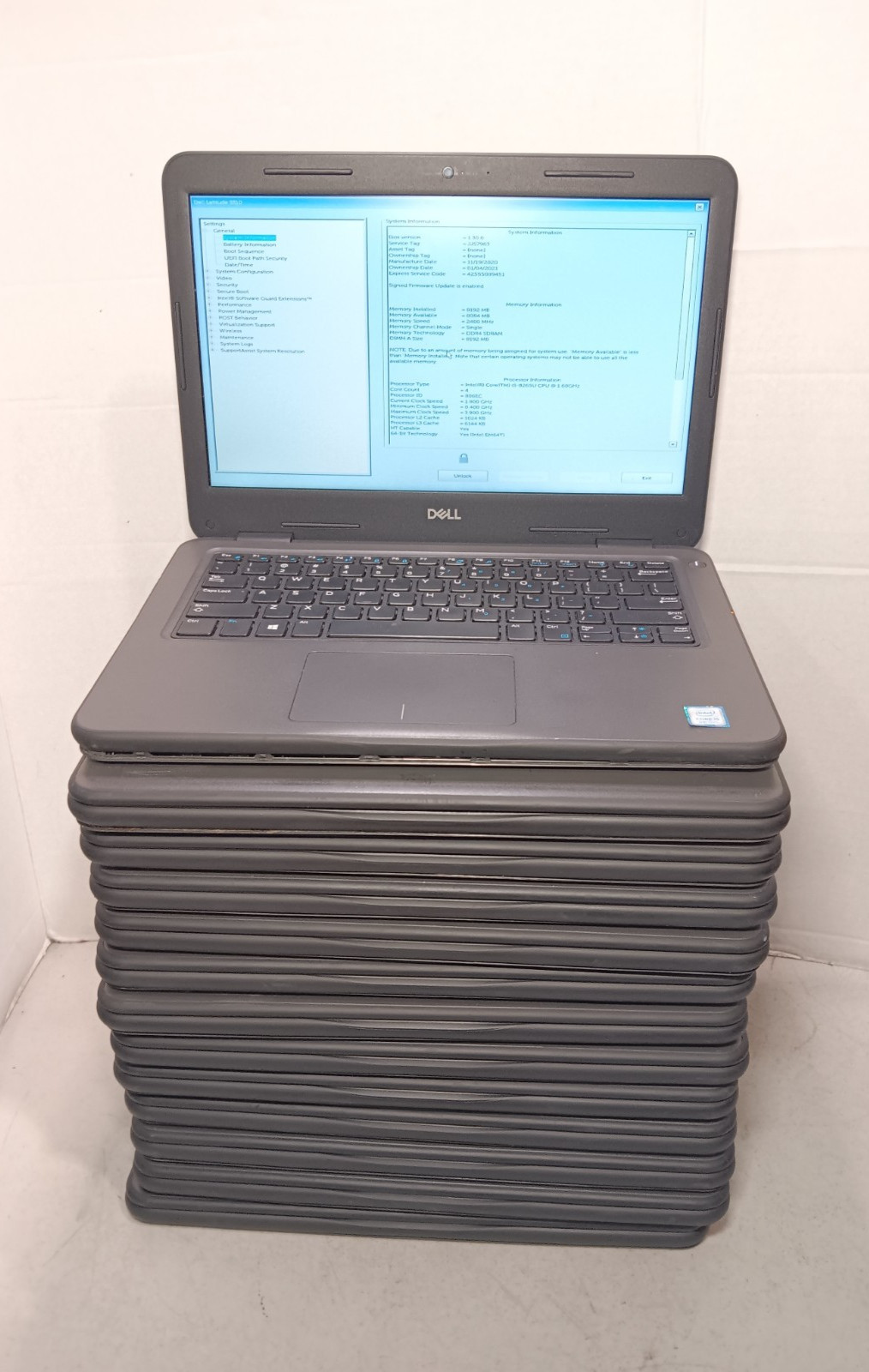 Lot of 14 Dell Latitude 3310 13.3" i5-8265u 8GB RAM NO HDD/SSD/OS BIOS PW #69