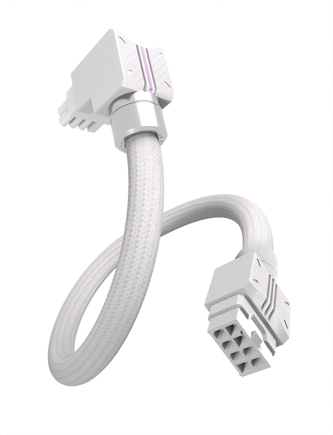 UNIFAS ARGB 8-Pin GPU Extension Cable Right Angle White RVS 5V 3-Pin Sync 16AWG