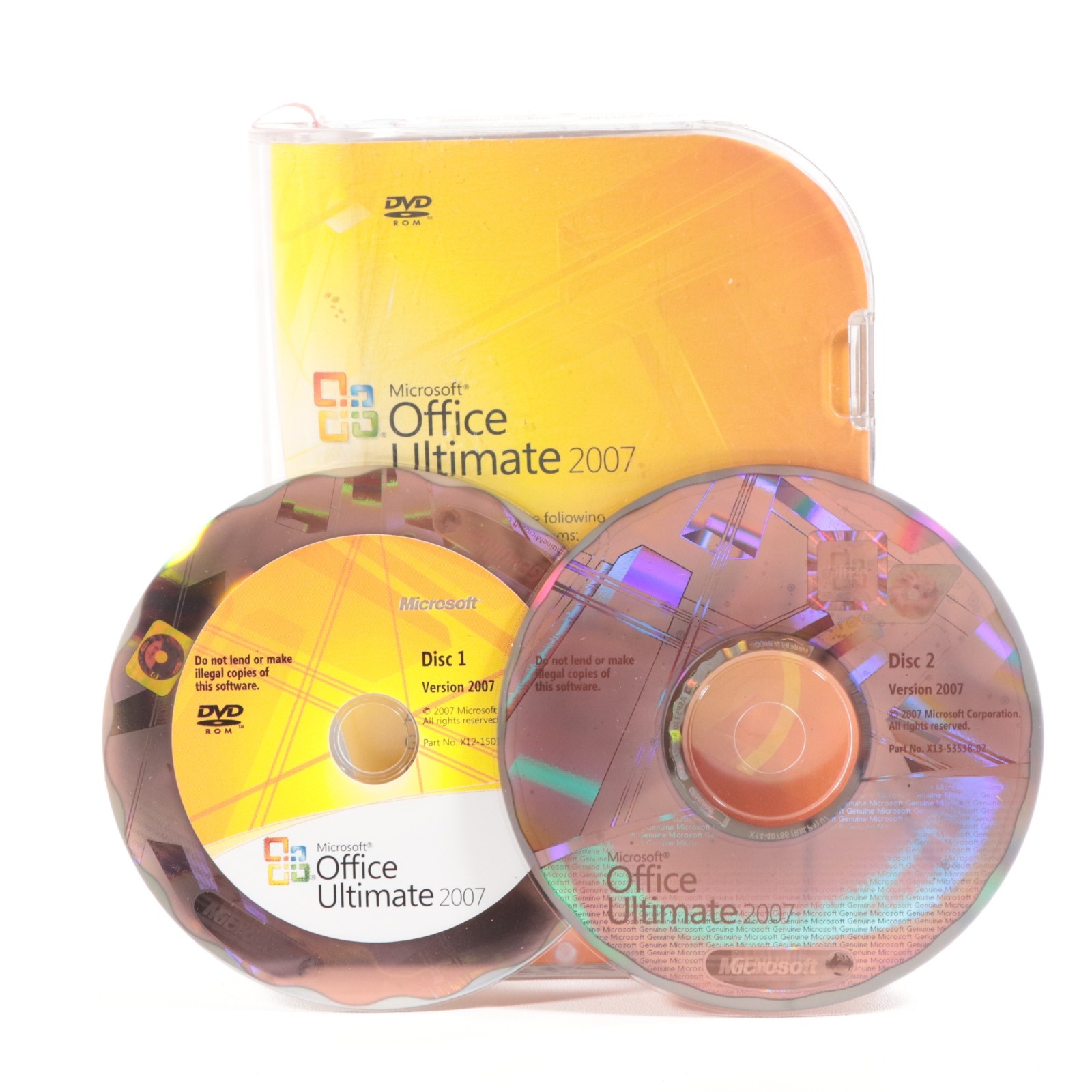 MICROSOFT OFFICE ULTIMATE 2007 2 DISC SET W/ PRODUCT KEY