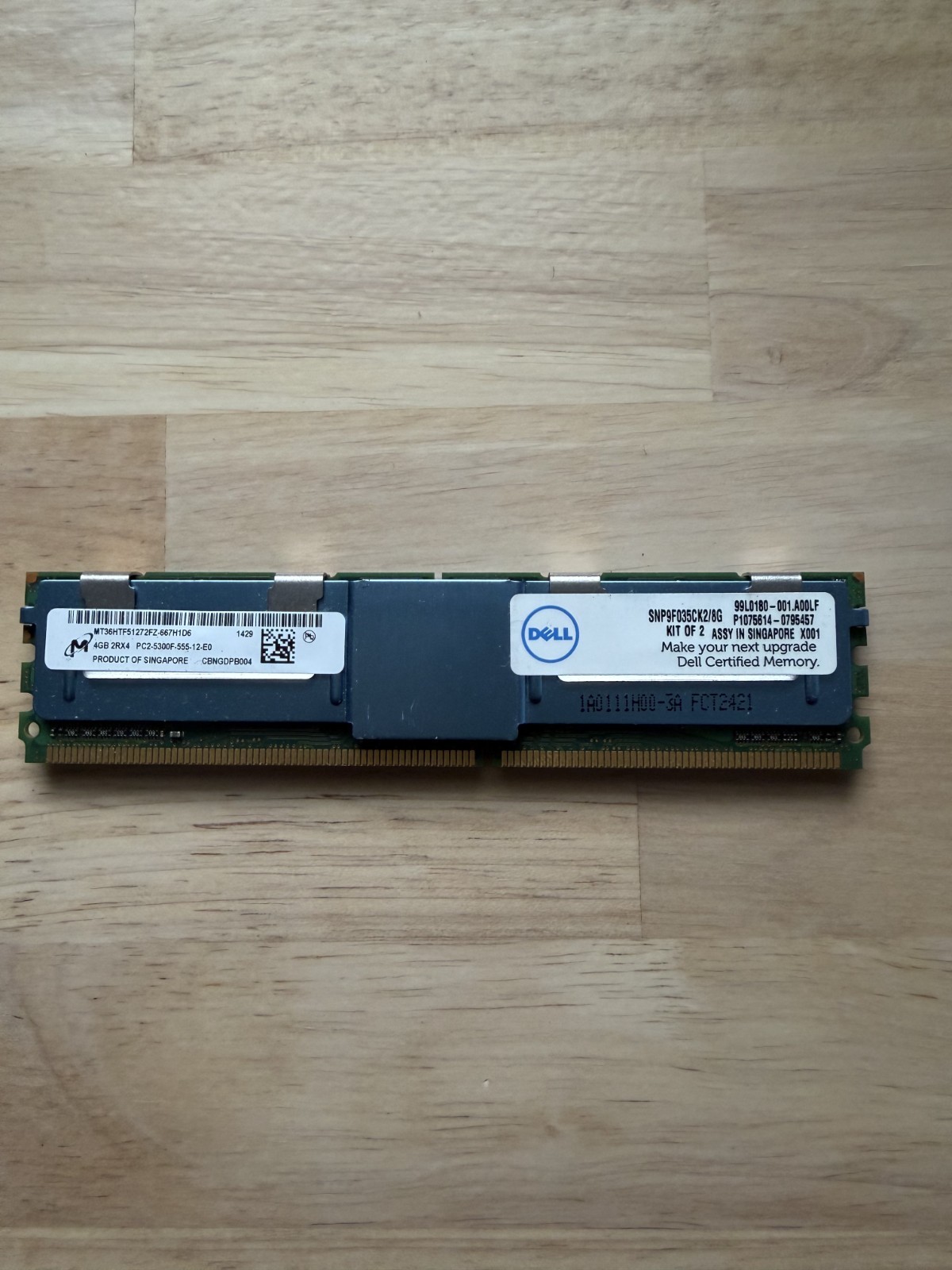 Micron 4GB 2RX4 PC2-5300F-555-12-E0 MT36HTF51272FZ-667H1D6