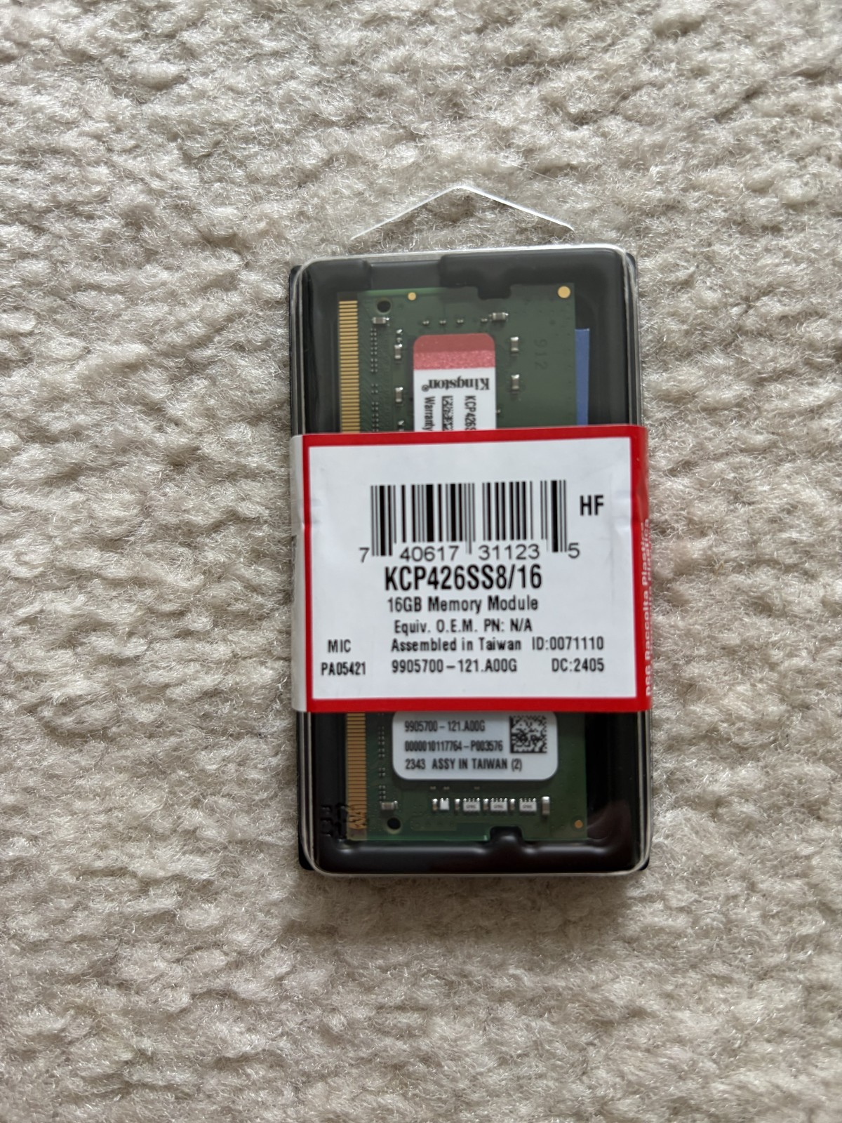 Kingstone 16GB Memory Module KCP426SS8/16