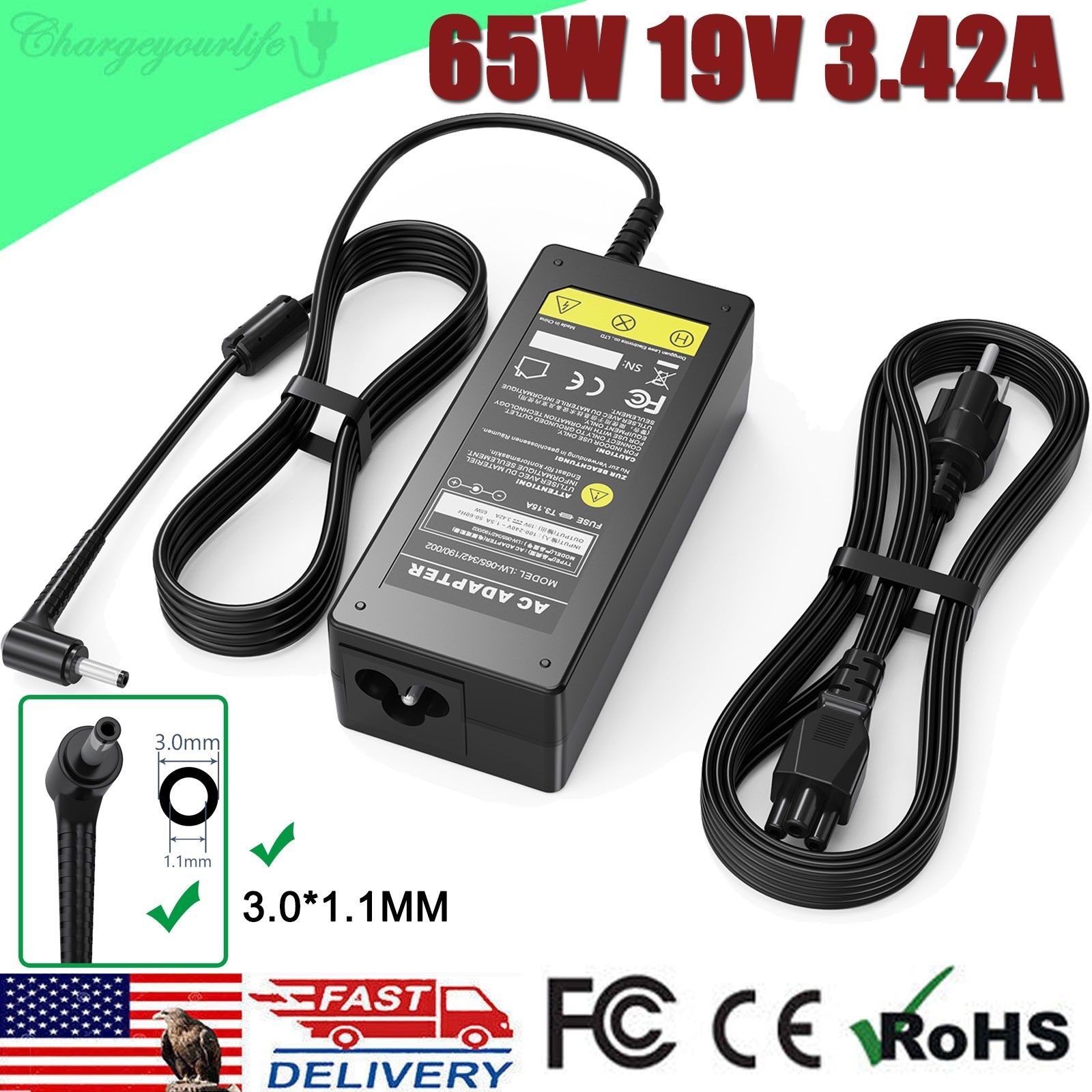 65W AC Charger for Acer Aspire 5 A515-44 A515-45 A515-46 A515-54 A515-55 A515-56