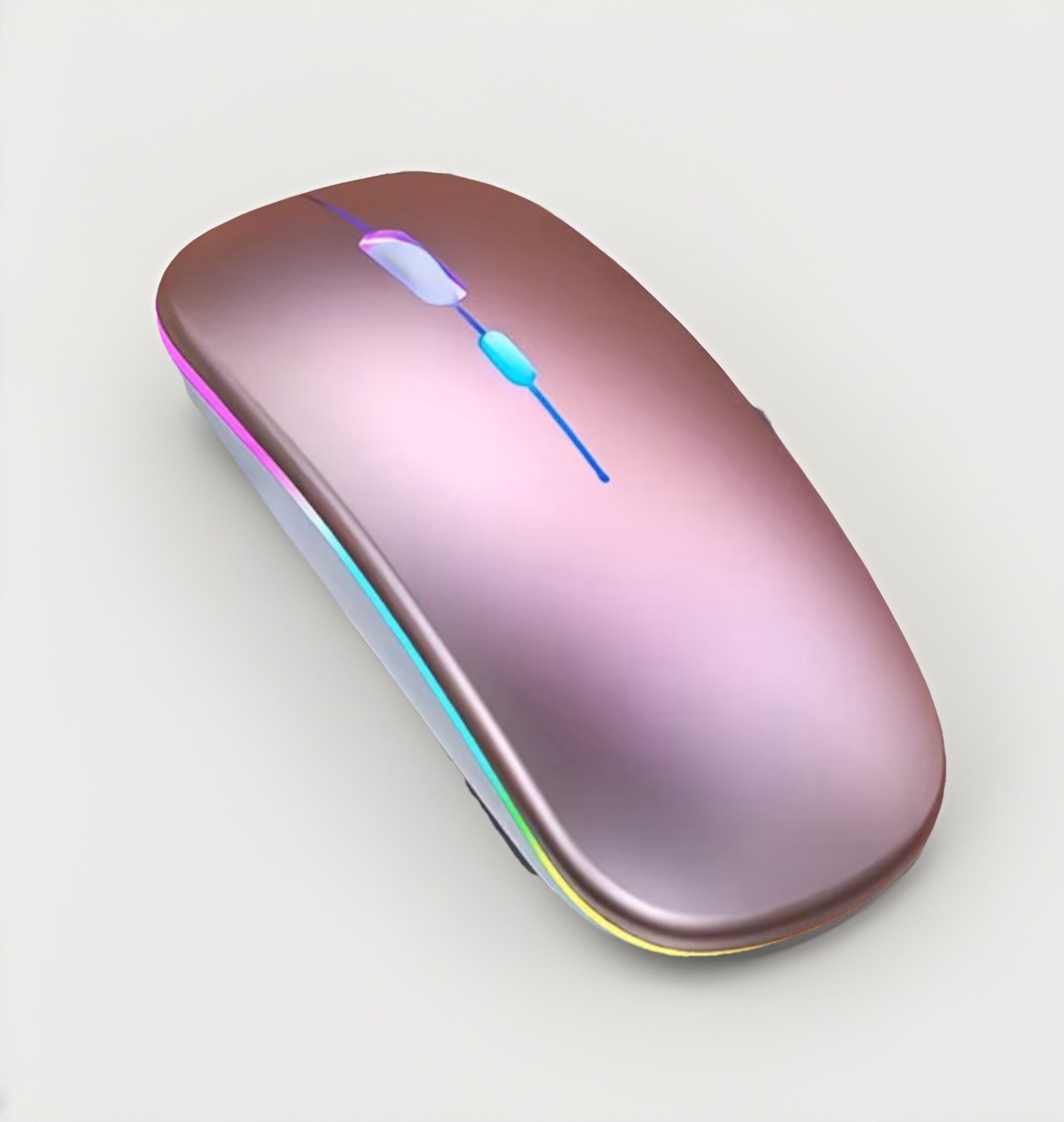 Wireless Mouse Bluetooth 2.4GHz USB Rechargeable Slim Black LED Light Up