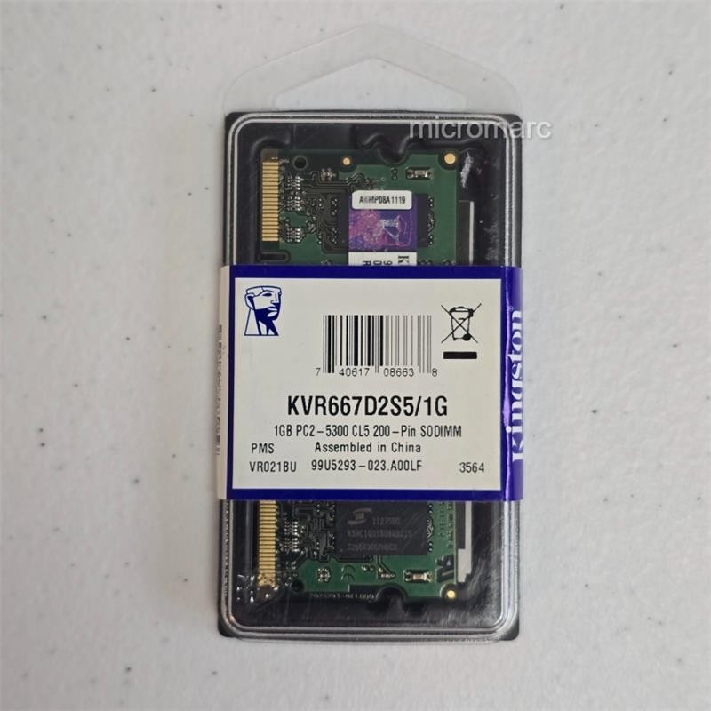 Kingston 1GB DDR2-667 PC2-5300S 200-Pin Laptop RAM KVR667D2S5/1G