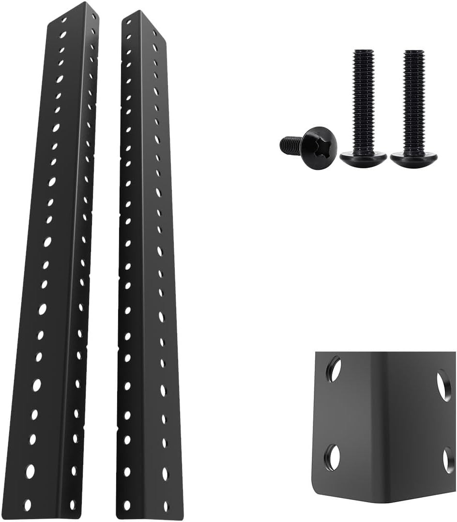 8U Steel Rack Rails Kit with Hardware - 2 Pieces 8URR