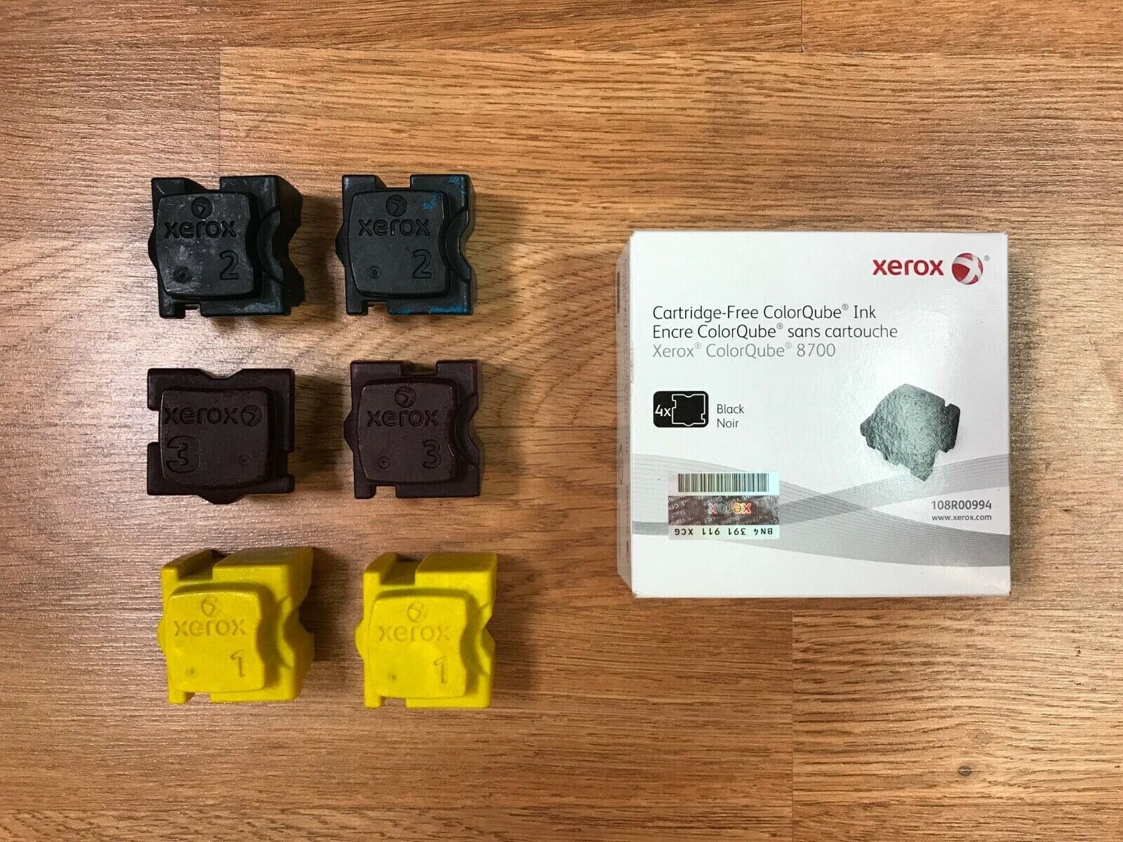 Xerox ColorQube Ink 8700 CMY Has No Box, K in Box 108R00990,91,93,94 FedEx 2Day