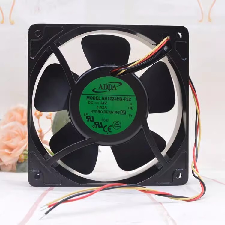 ADDA AD1224HX-F52 12038 DC24V 0.32A 12CM 3-Wire Waterproof Cooling Fan