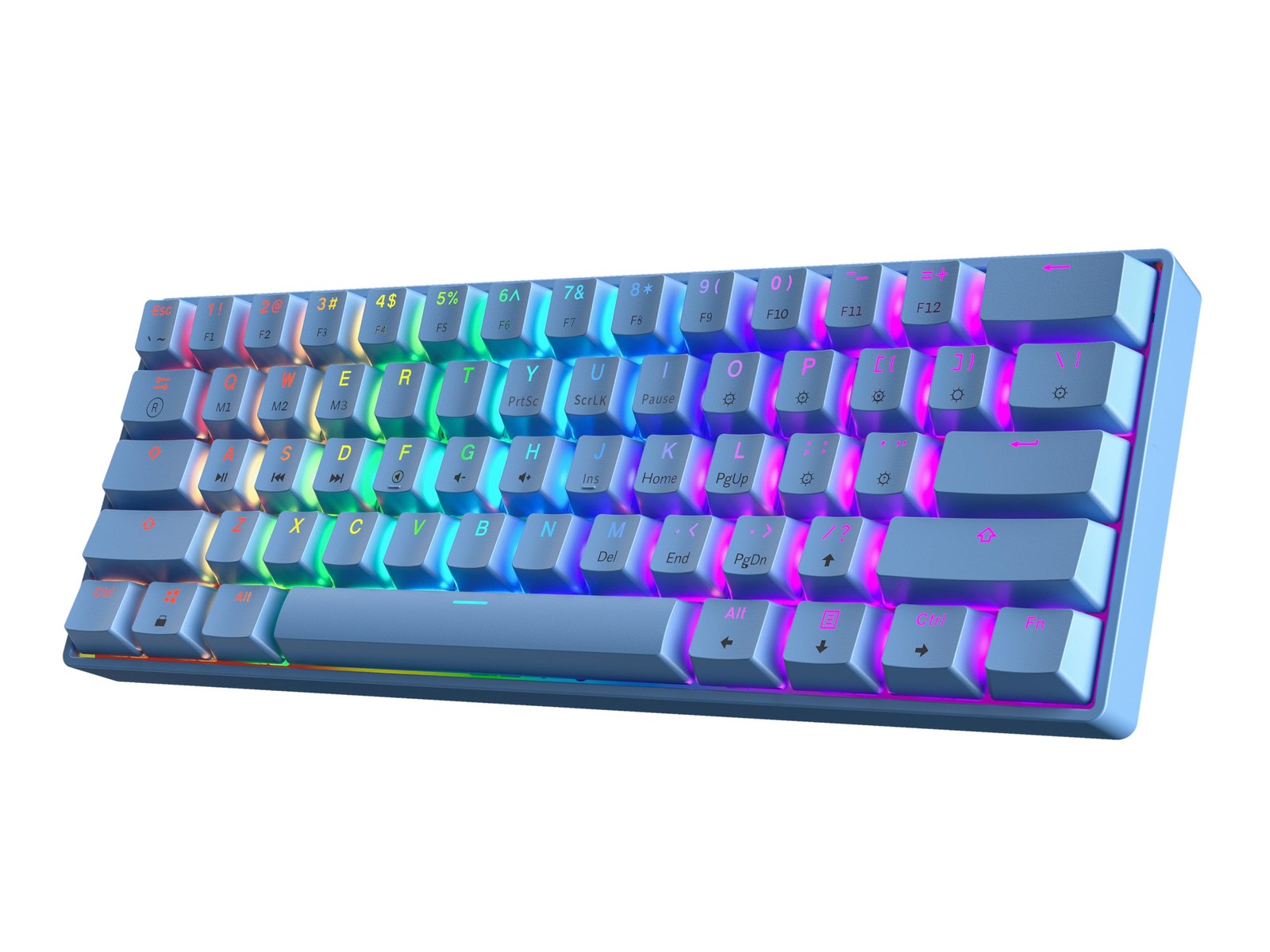 GK61 60% v3 Hotswap Mechanical Gaming Keyboard 61 Keys RGB Gateron Red Blue