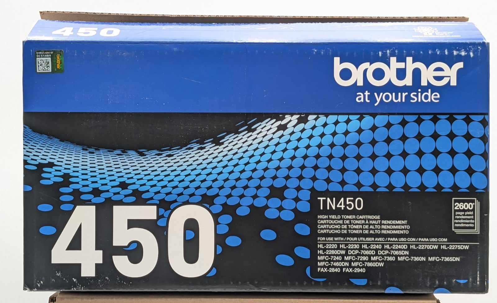 Brother TN450 High Yield Black Toner Cartridge OEM Genuine Open Box Factory Seal