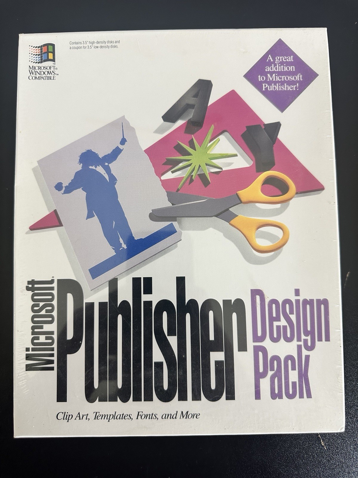Microsoft Publisher Design Pack Vintage 1994 Windows 3.5in Floppy Disks Sealed 