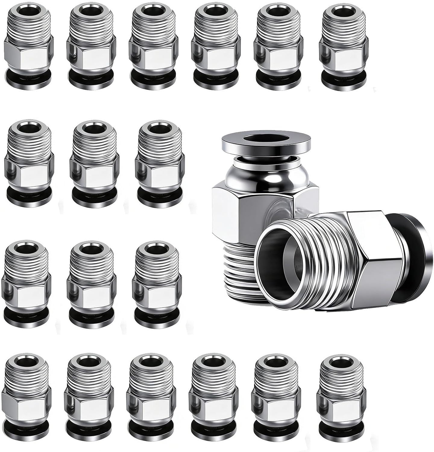 20PCS PC4-M10 PTFE Tube Connectors for 1.75mm 3D Printer Filament