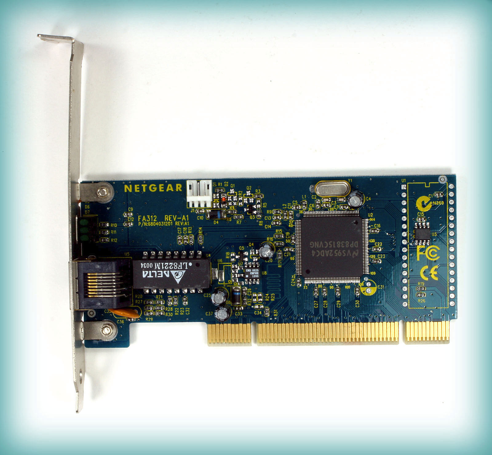 Vintage Netgear PCI FA312 Ethernet 10/100Base-TX 200Mbps full duplex PnP WOL NIC