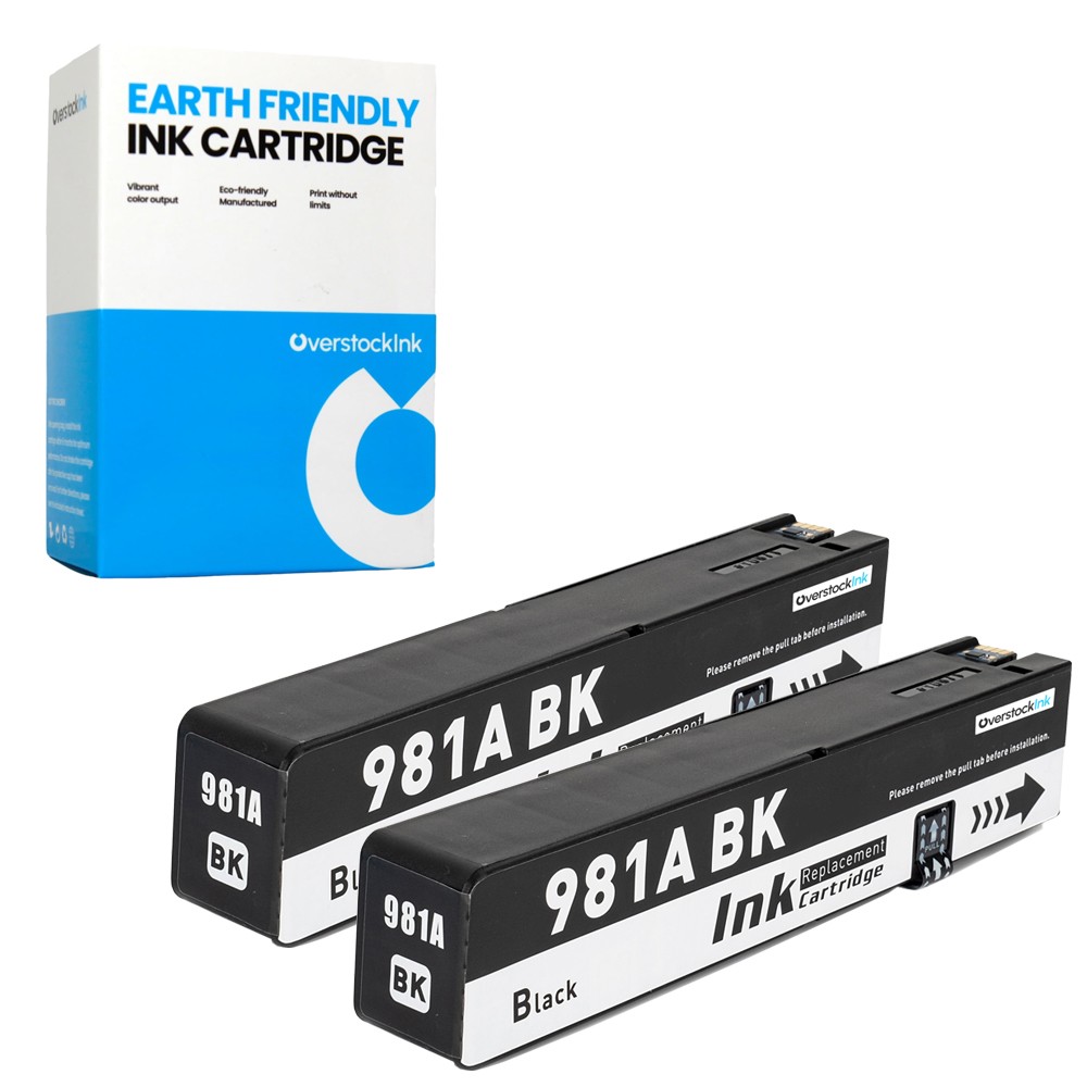 2-Pack OSI Compatible 981A Black Ink fits HP PageWide Enterprise Color 556xh