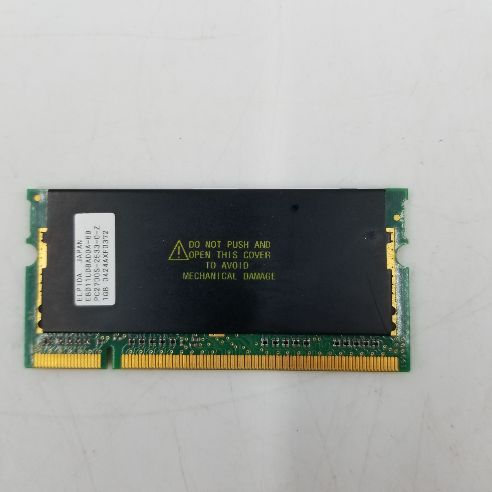 Elpida 1GB (1x1GB) DDR1 SODIMM EBD11UD8ADDA-6B PC2700S-2533-0-Z #R818 Japan 