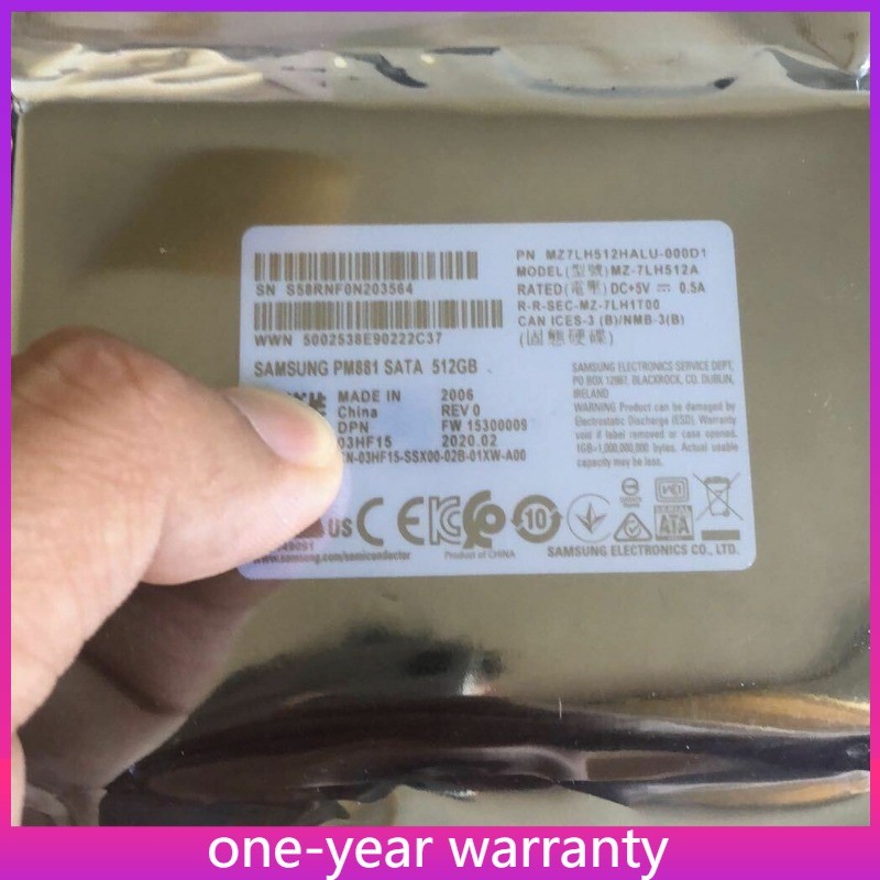  MZ-7LH512A MZ7LH512HALU-000D1 Samsung PM881 512GB SSD 2.5" Solid State Drive