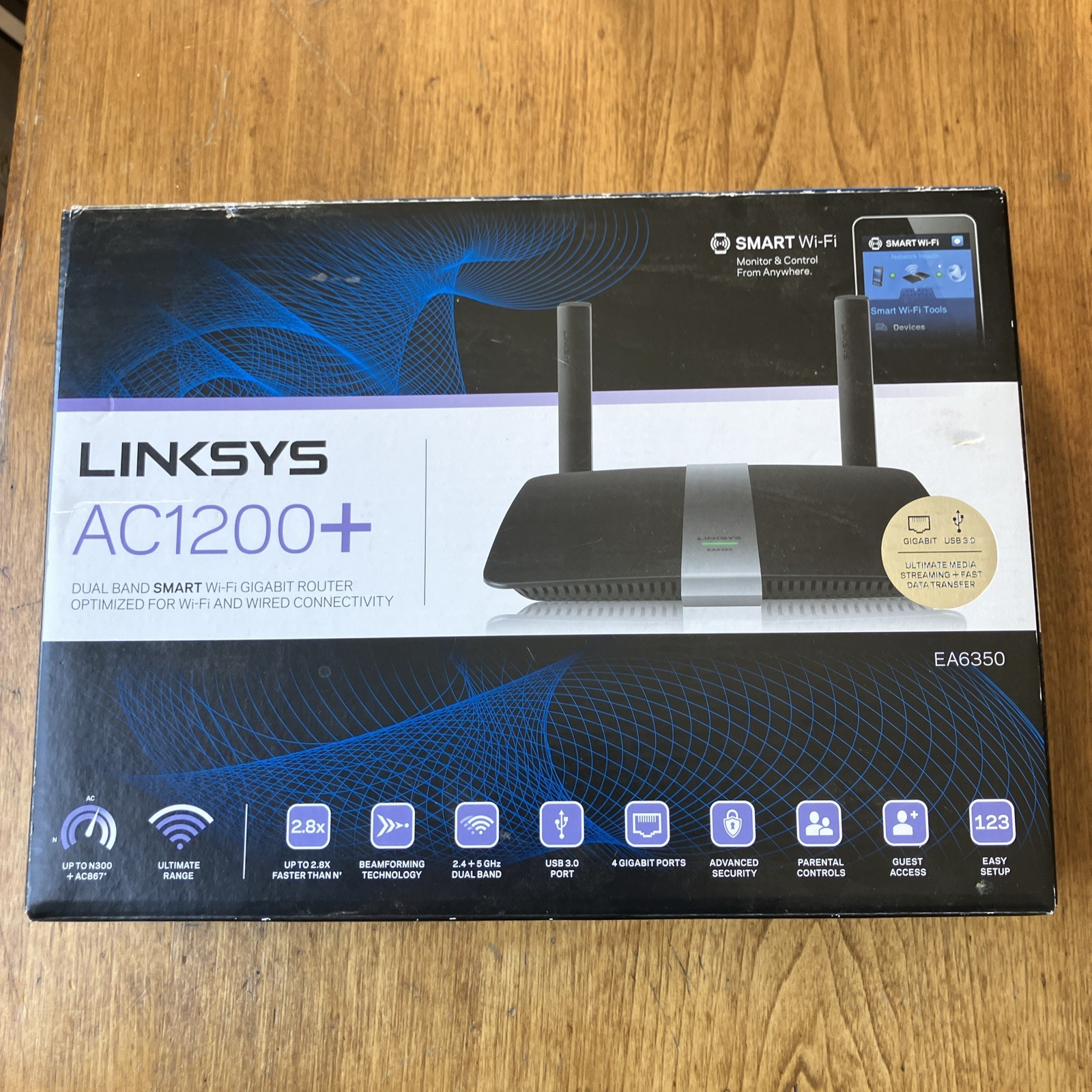 Linksys EA6350 AC1200+ Dual Band Smart WiFi Wireless Gigabit Router