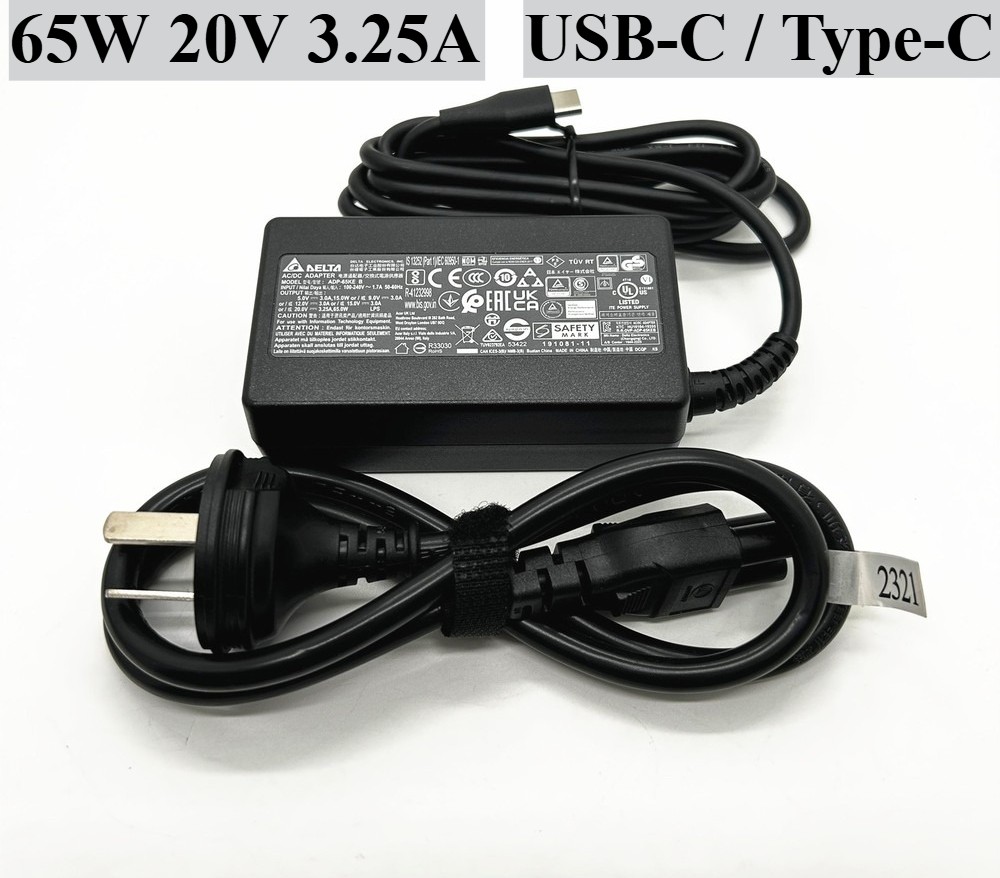 Delta 65W USB-C Adapter Type-C Charger ADP-65KE B for MSI Prestige 13 14 16 Evo