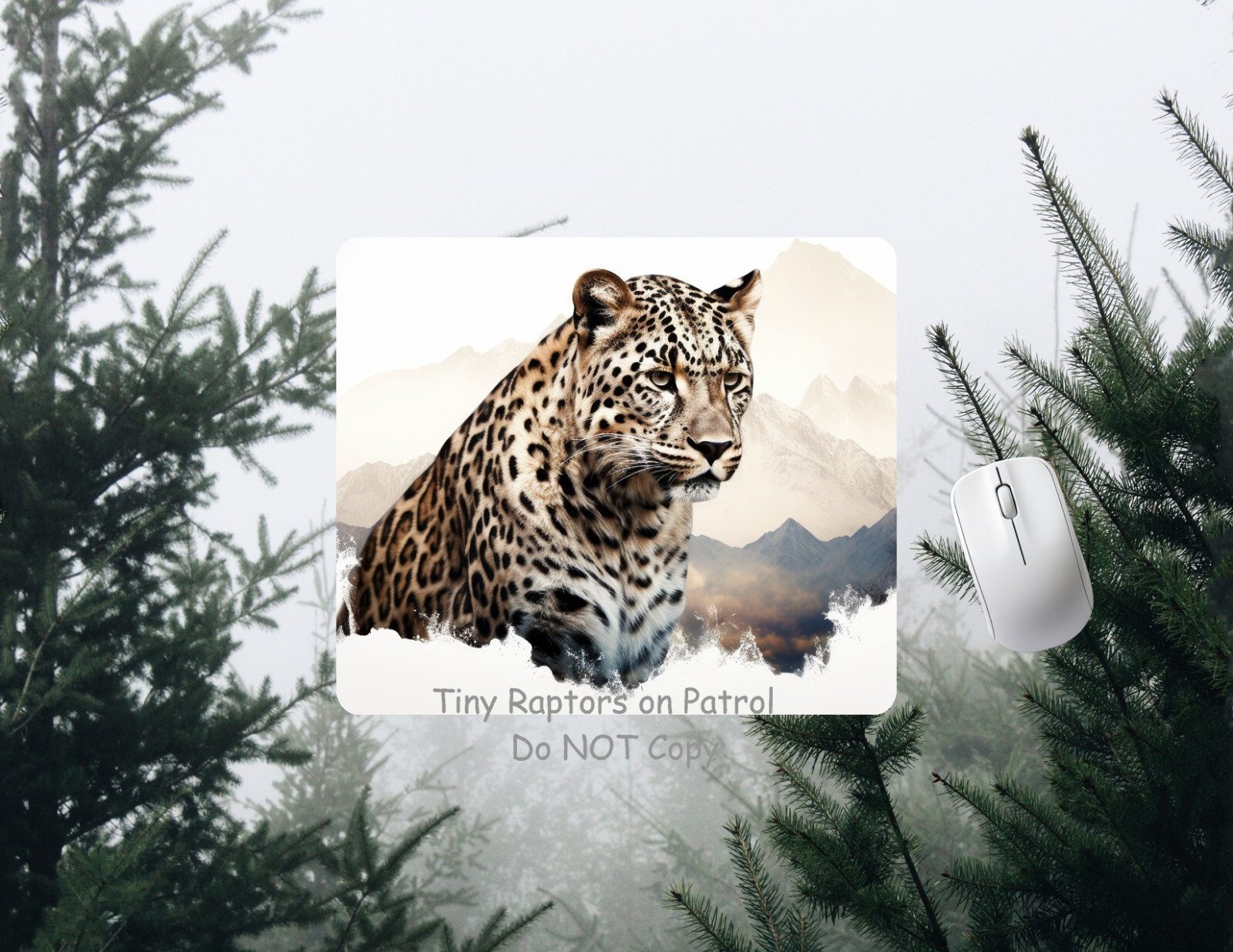 Leopard neoprene PC/laptop Mouse Pad, CHOICE, , gifts, wild cats