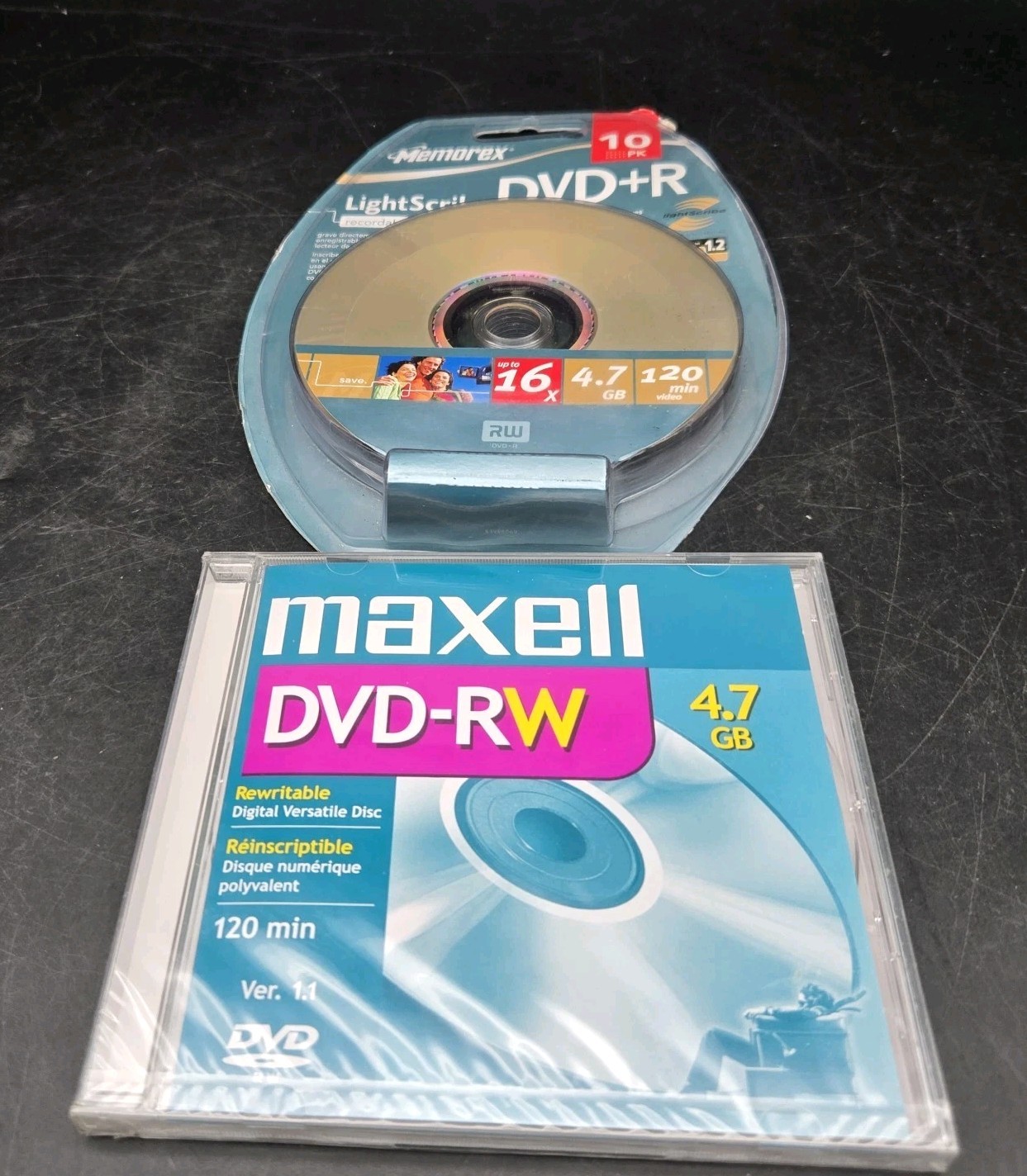 Memorex LightScribe DVD+R 10 Pack + Maxell DVD-RW 4.7GB Blank Media