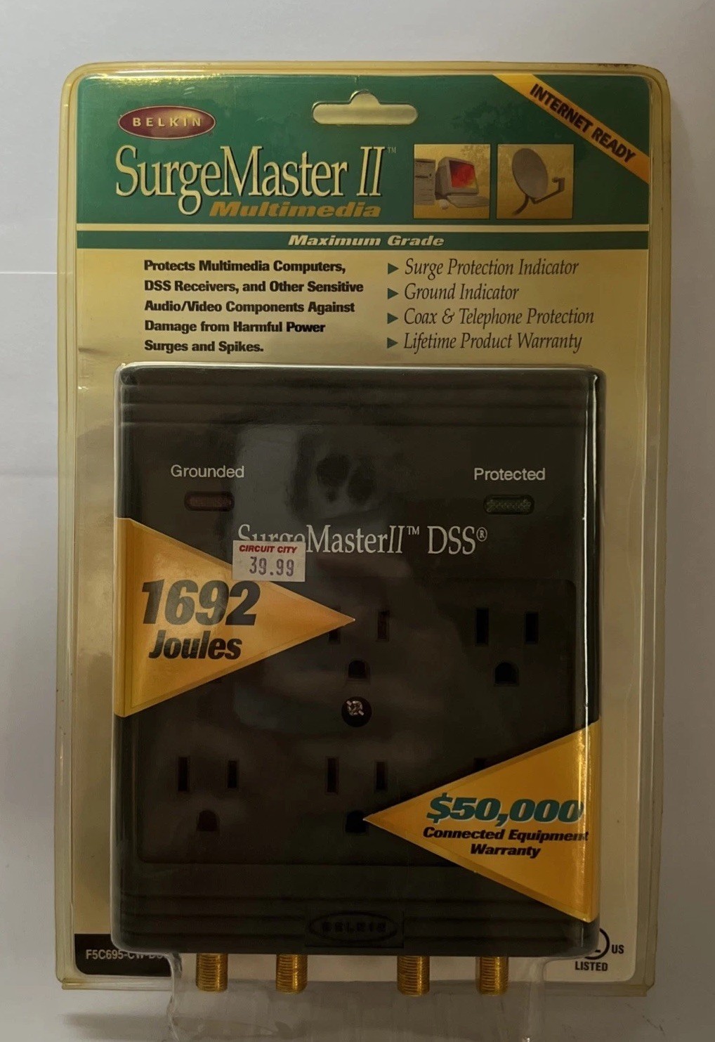 Belkin Surge Master II Multimedia DSS 1692 Joules Surge Protector New