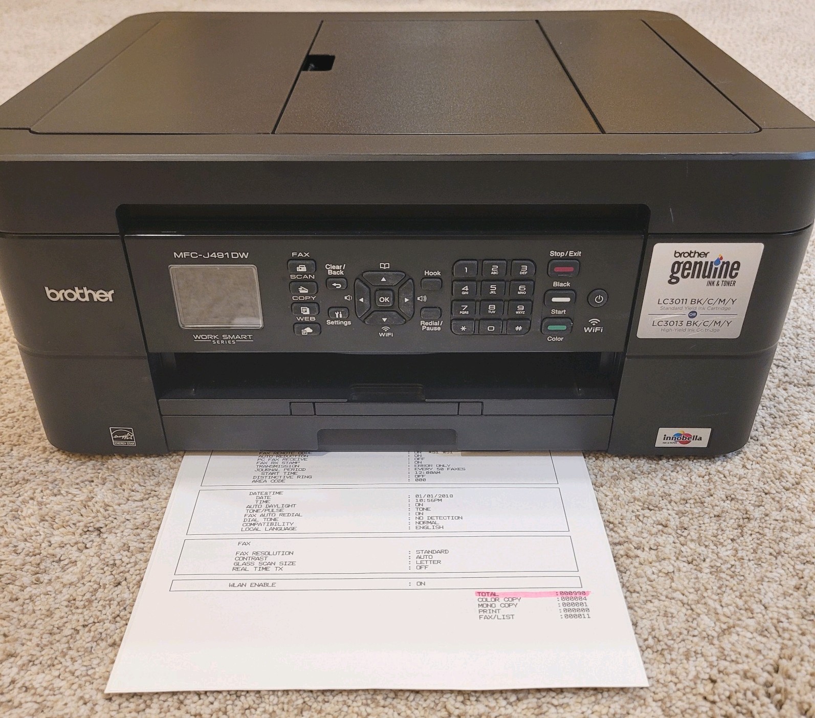 Brother Work Smart MFC-J491DW All-In-One Inkjet Printer 