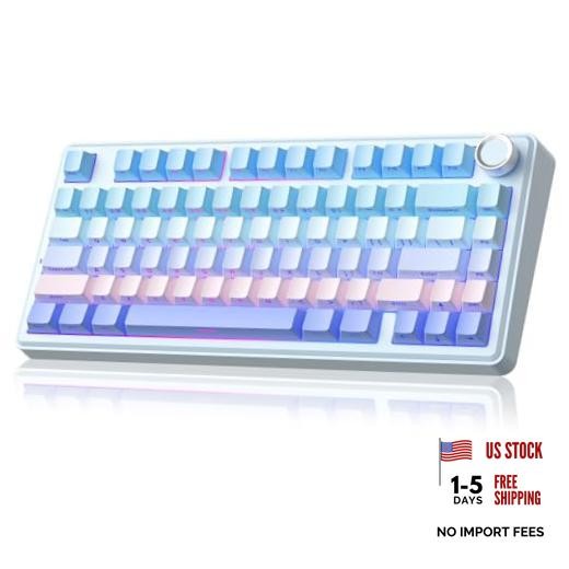 A75 Wireless Mechanical Keyboard, Hot Swappable Gaming Gradient-BluePurple