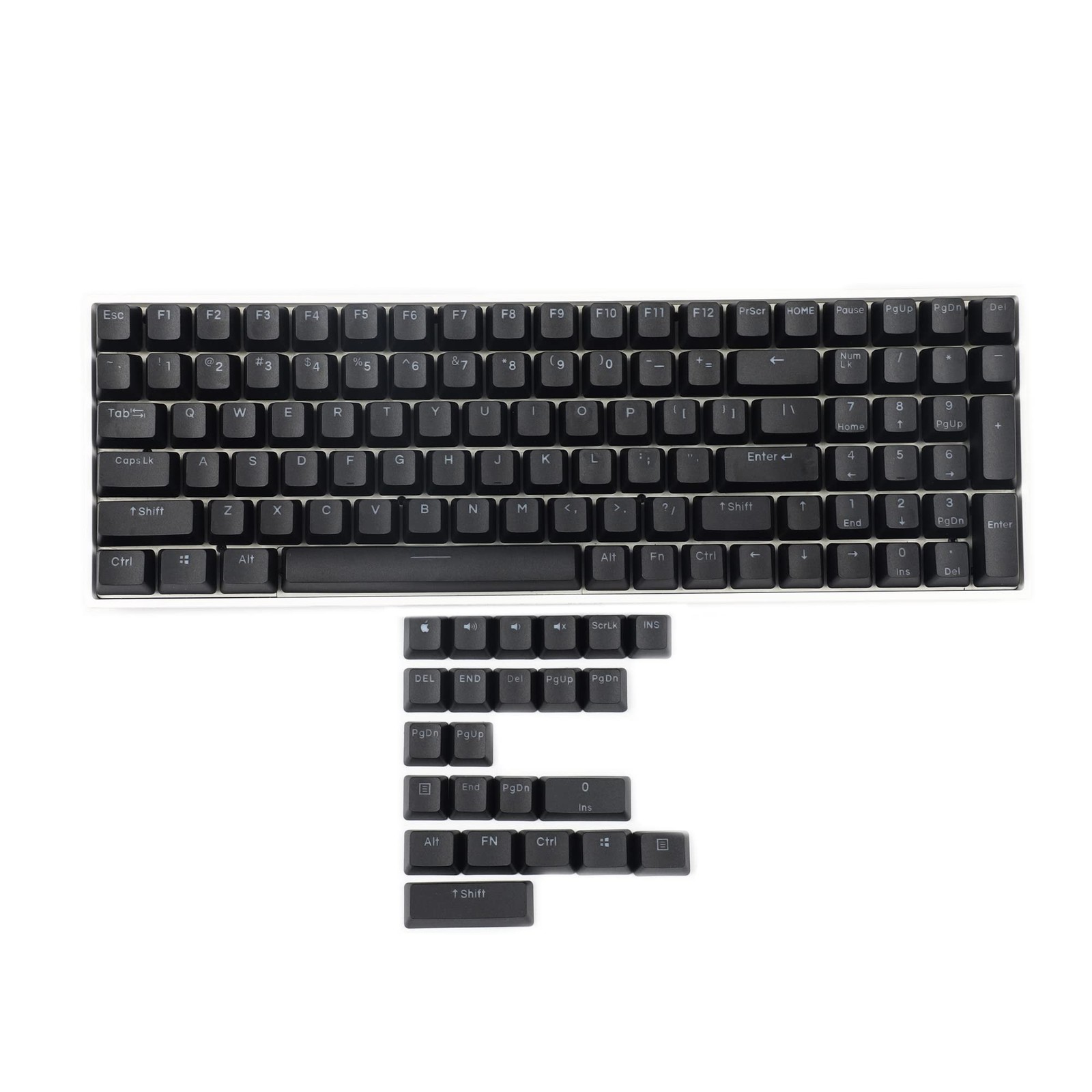 122Key Black Rainbow Carbon Sunset Double Shot PBT OEM Keycaps MX Switches