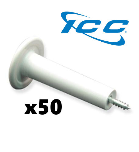 ICC 50 Phone Mushroom Telephone Cable Mgnt Spool Guides w/ Screw  ICACSWDS20 x5