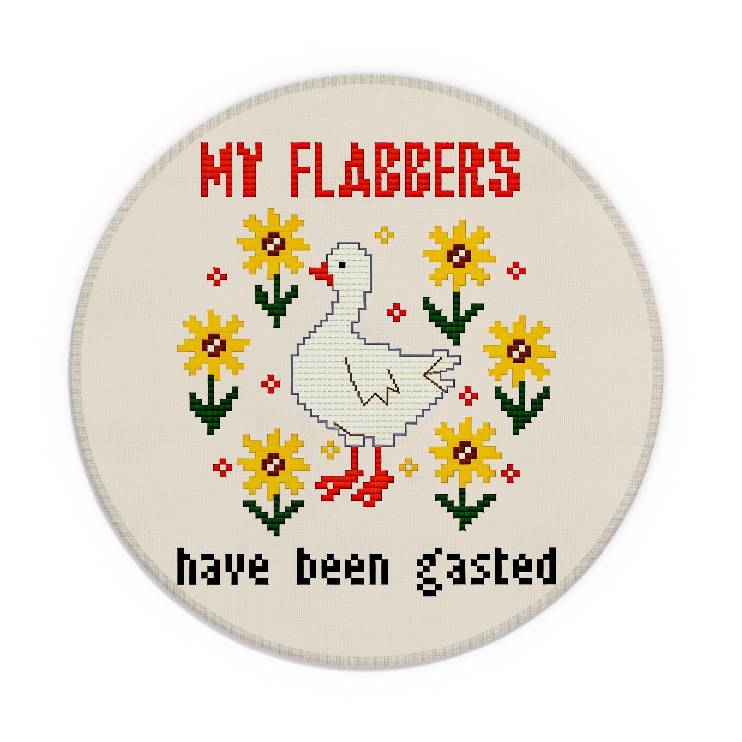 Funny Silly Goose Round Pad, My Flabbers Have Been Gasted Mousepad, Cute Cott...