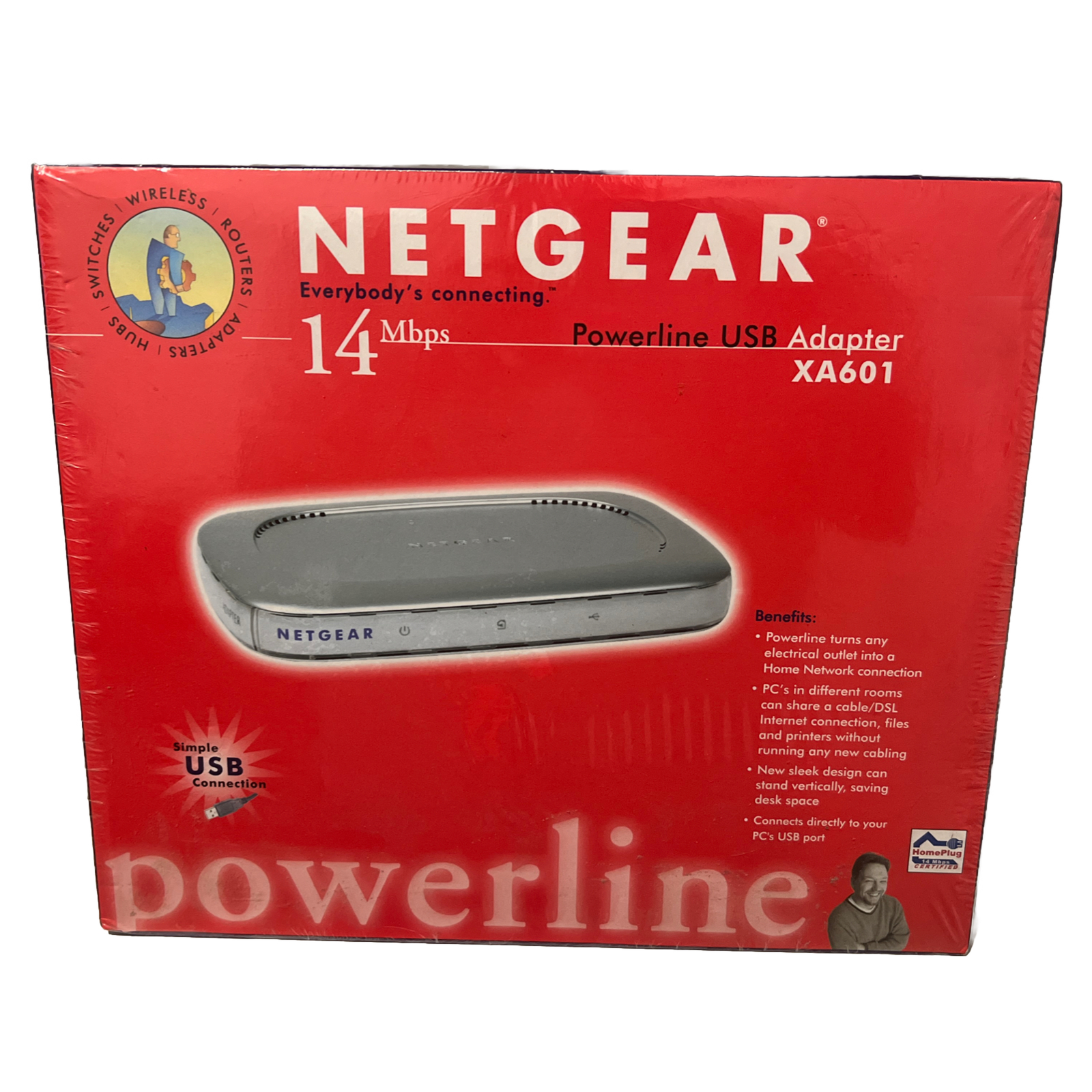 Netgear XA601 Powerline  14 Mbps USB Hubs/Switches/ Wireless/Router/Adapter- New
