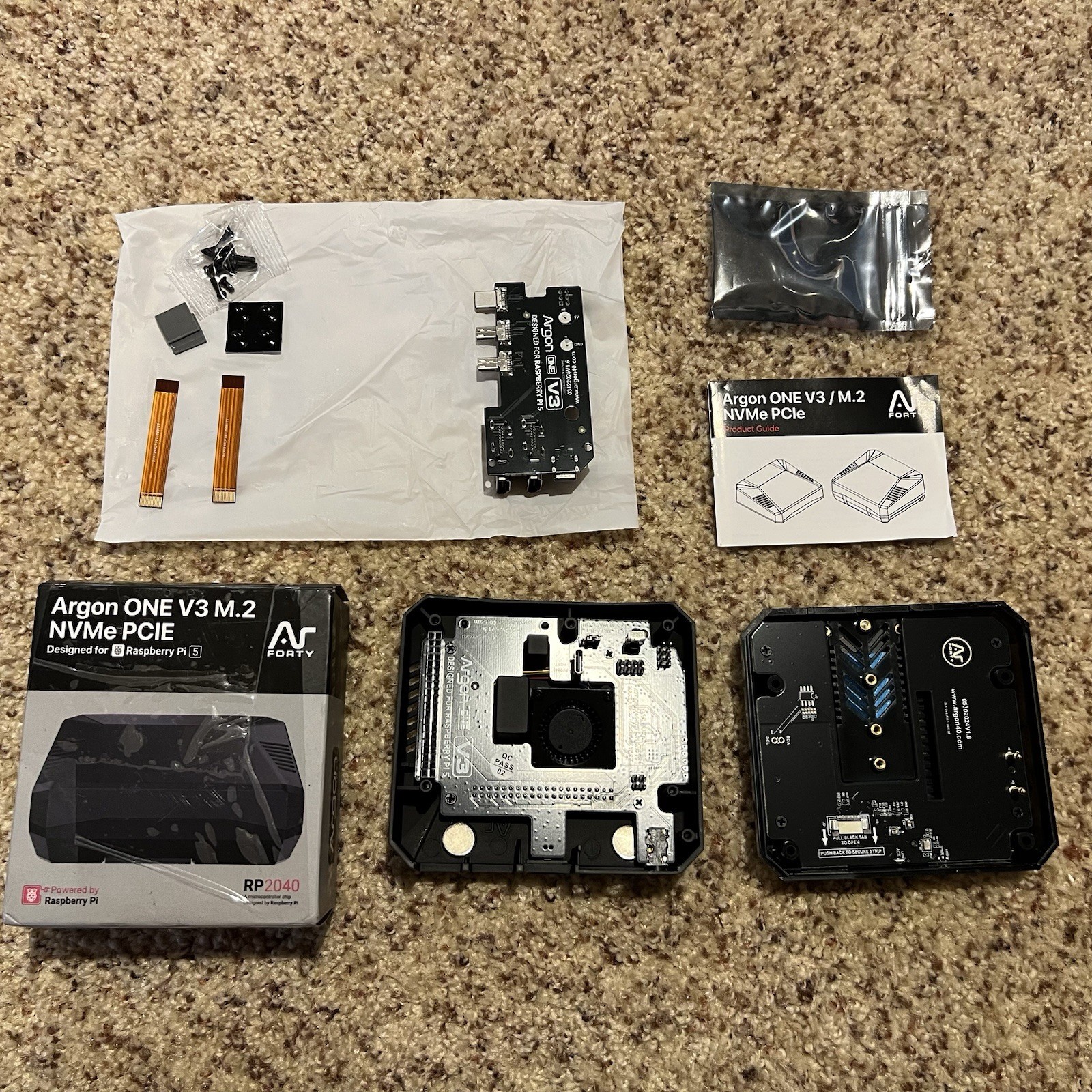 New Open Box Argon ONE V3 M.2 NVME PCIE Case for Raspberry Pi 5