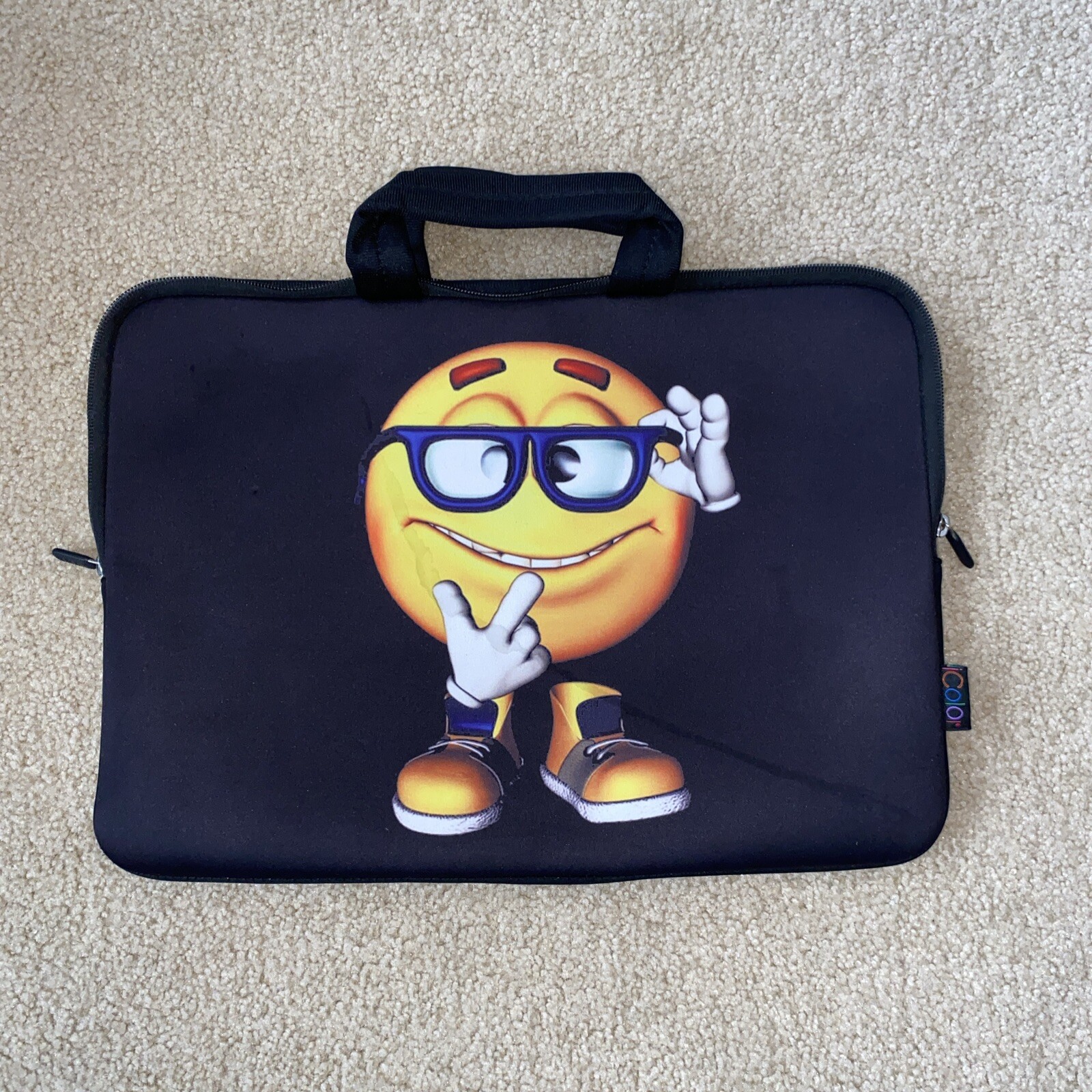 iColor Laptop Neoprene Handle Bag Computer Tablet Protect Case School Emoji Face