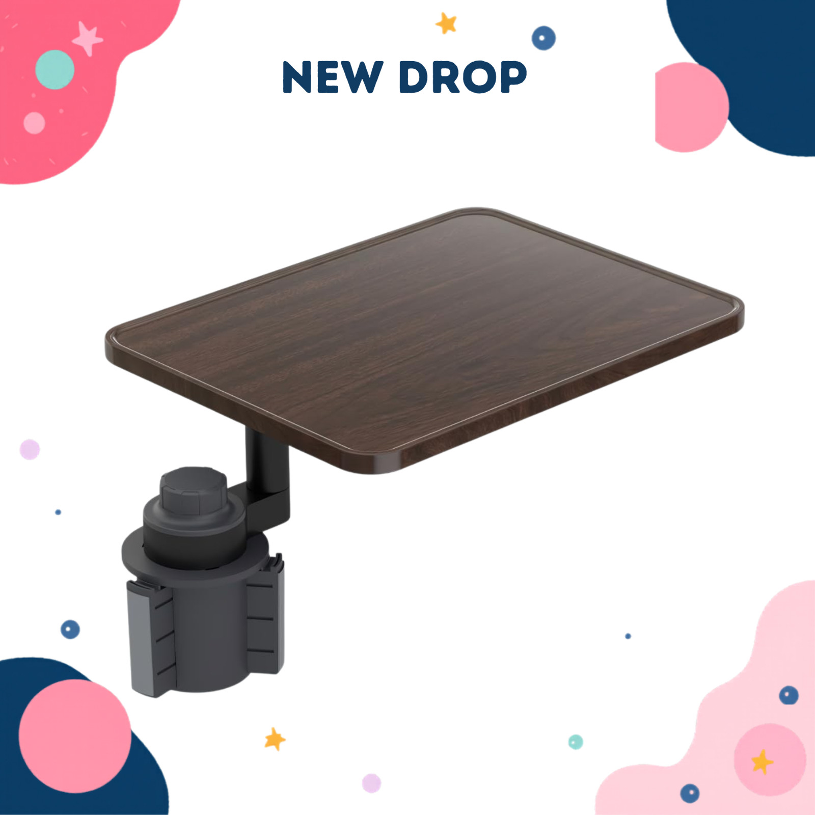 NEW Car Desk for Laptop & Food Tray 360° Rotating Cup Holder Table Universal Fit