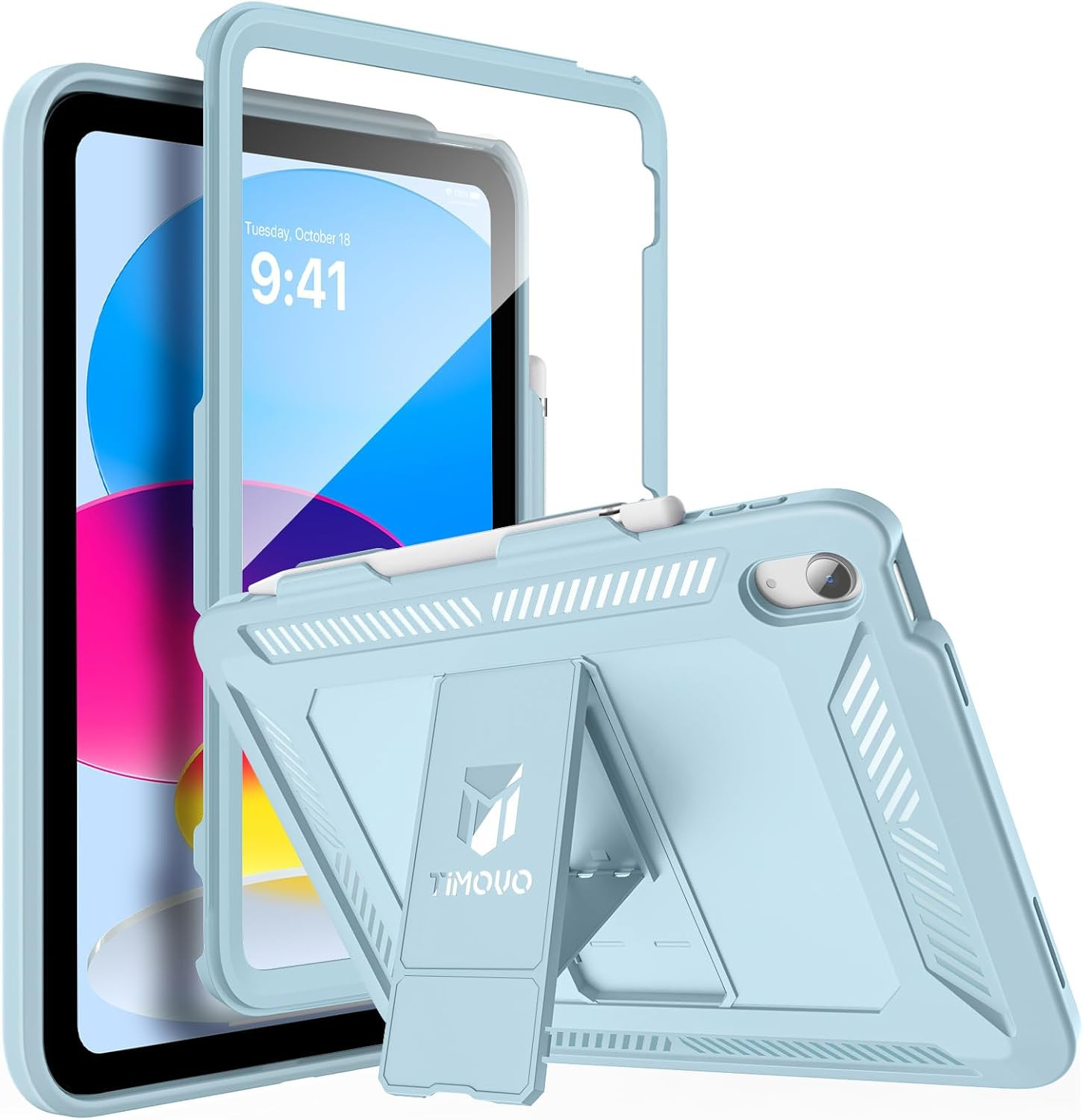 Rugged Case for Ipad A16 11Th Gen 11" & 10Th Gen 10.9", Sky Blue