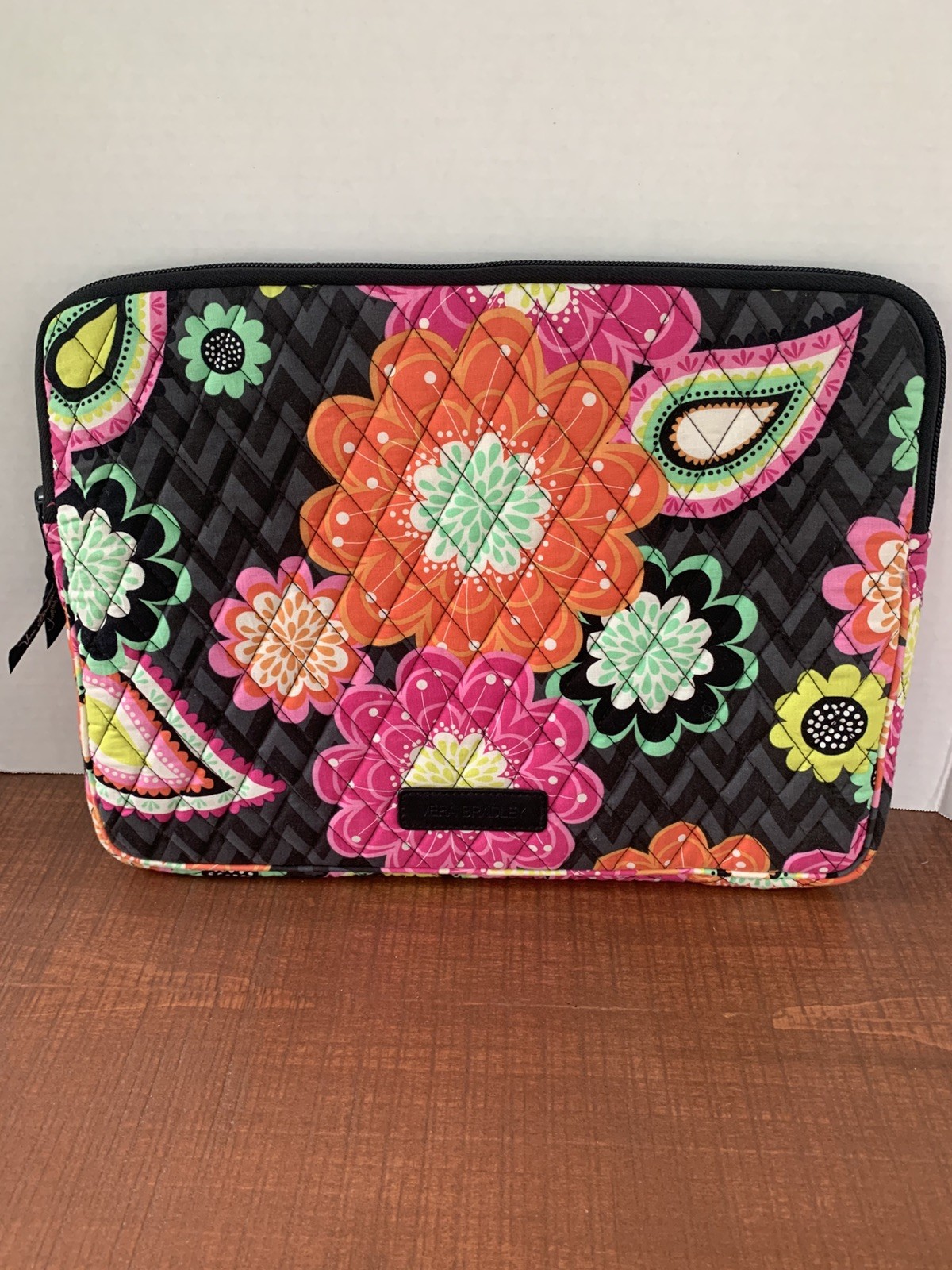 EUC Vera Bradley Laptop Sleeve Case Ziggy Zinnia 14"W x 11"H Floral quilted 