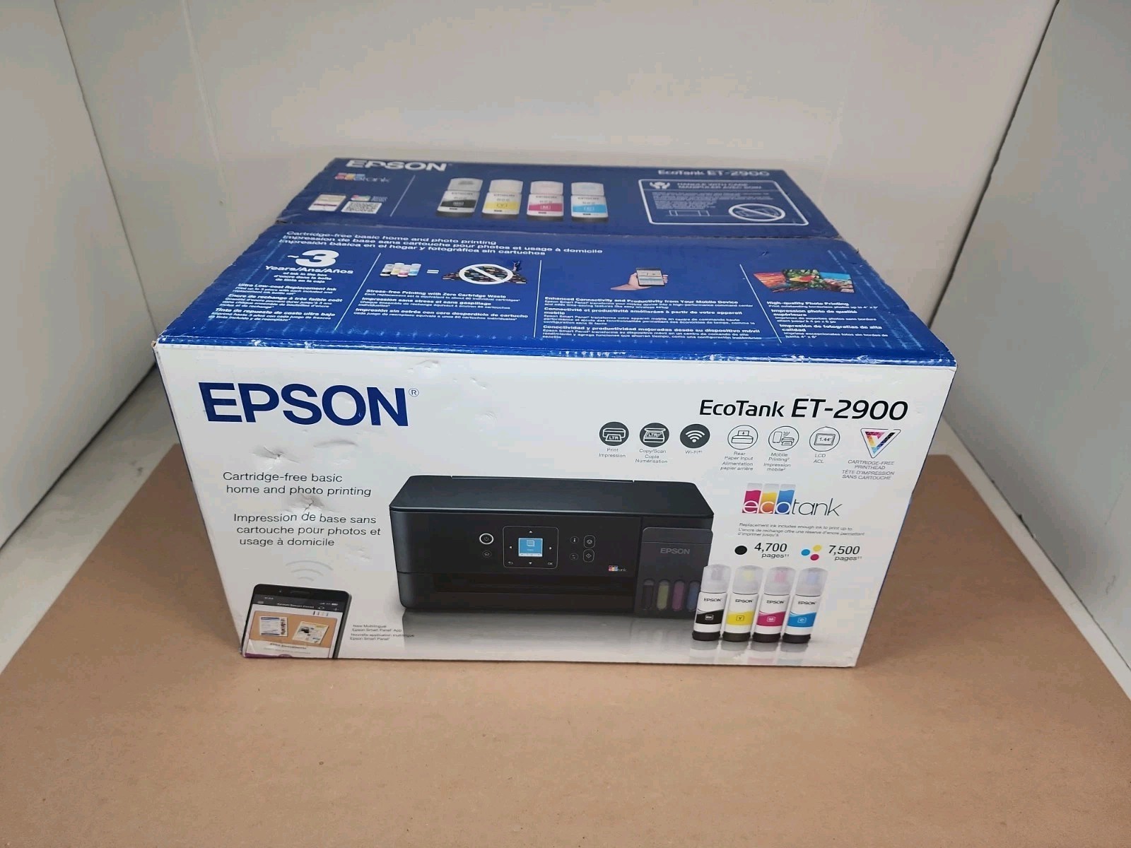 EPSON ECOTANK ET-2900 WIRELESS ALL-IN-ONE COLOR SUPERTANK PRINTER SEALED W/ INK