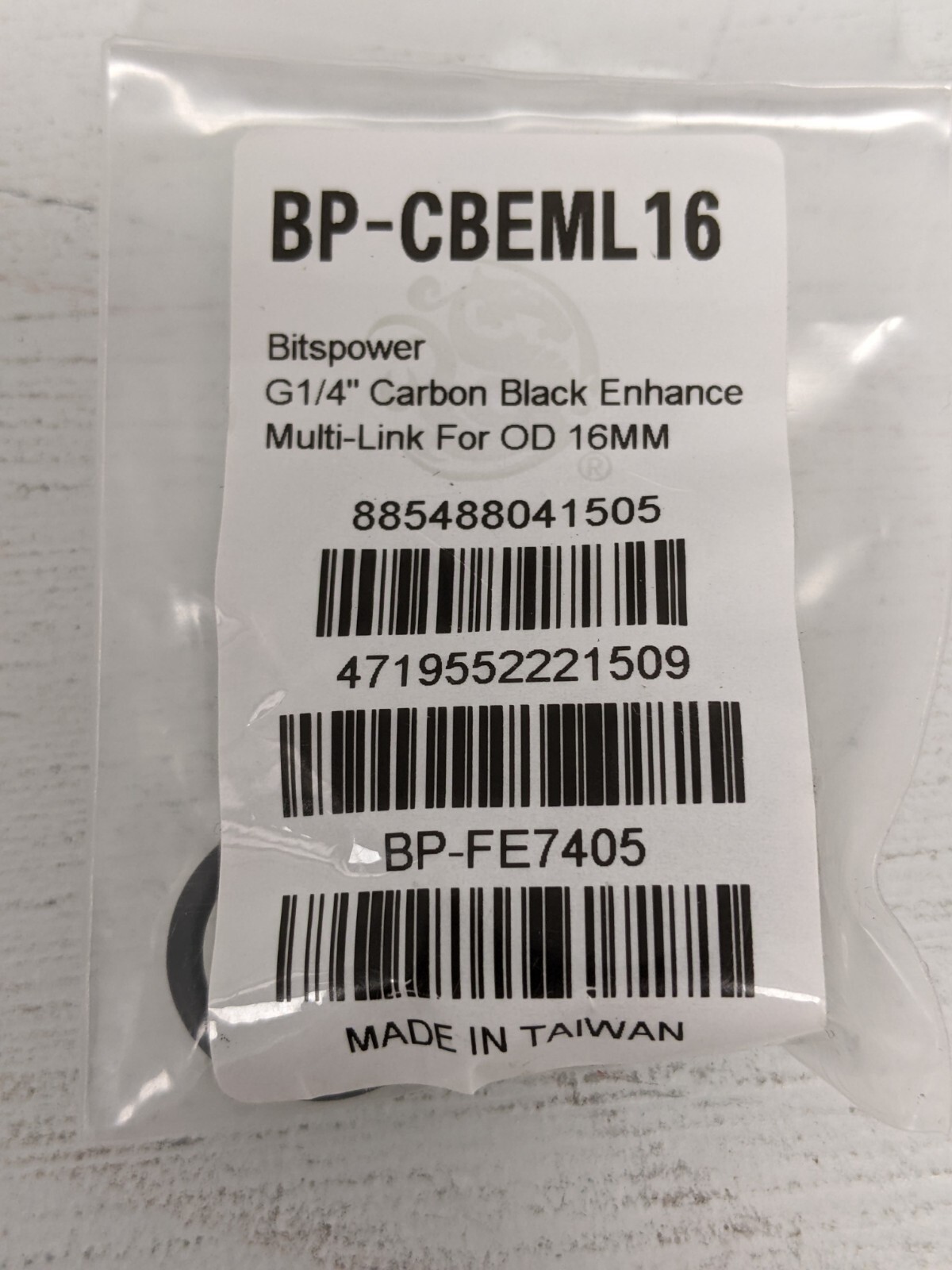 BITSPOWER G1/4" CARBON BLACK ENHANCE MULTI-LING FOR OD 16MM - NEW FACTORY SEALED