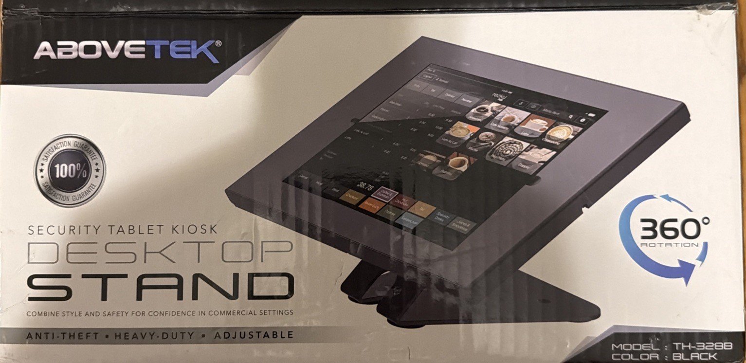 Lot of 2 AboveTek Security Tablet Kiosk Desktop Stands - Black - TH-3288