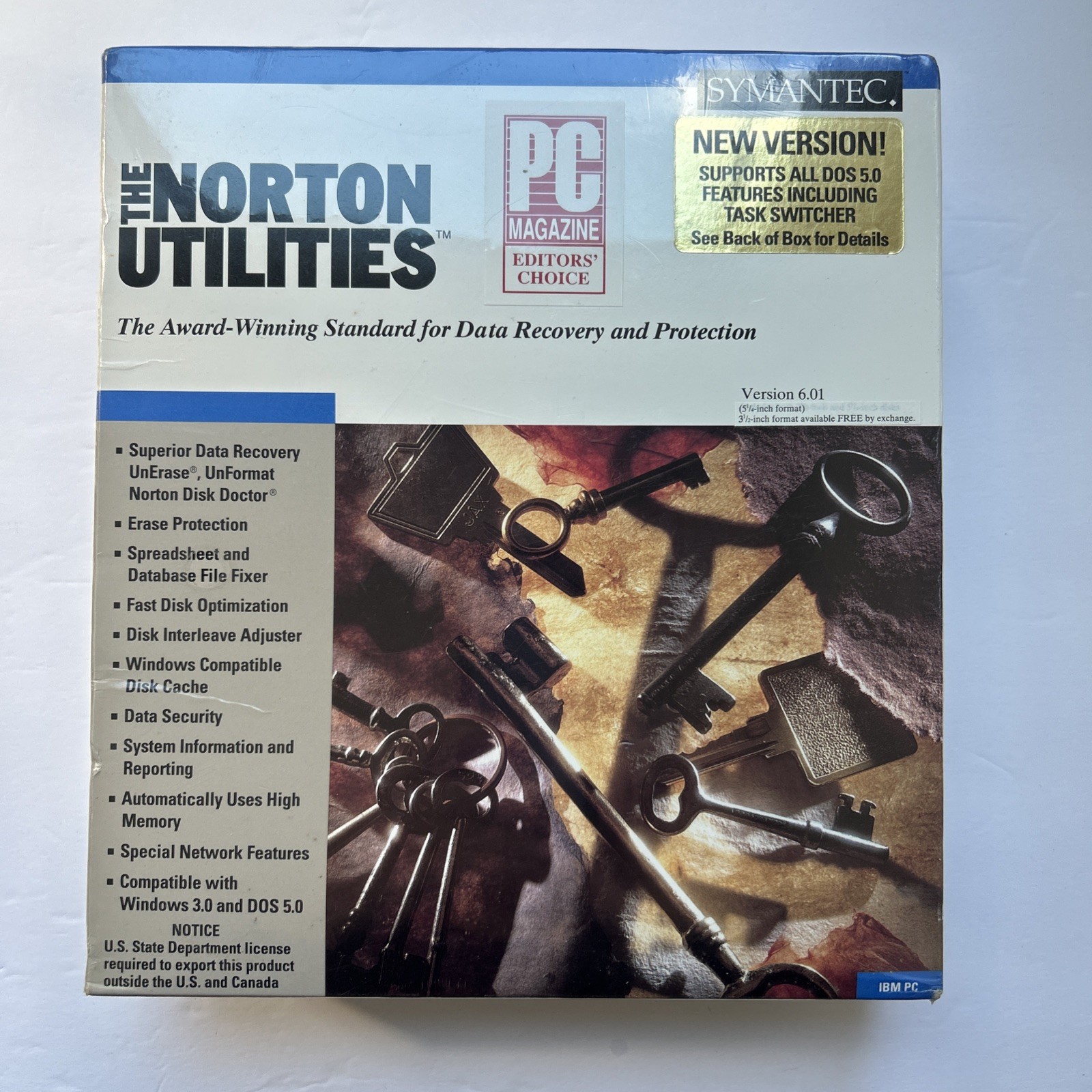 Vintage New 1991 Symantec The Norton Utilities Version 6.01 5 1/4” format IBM PC