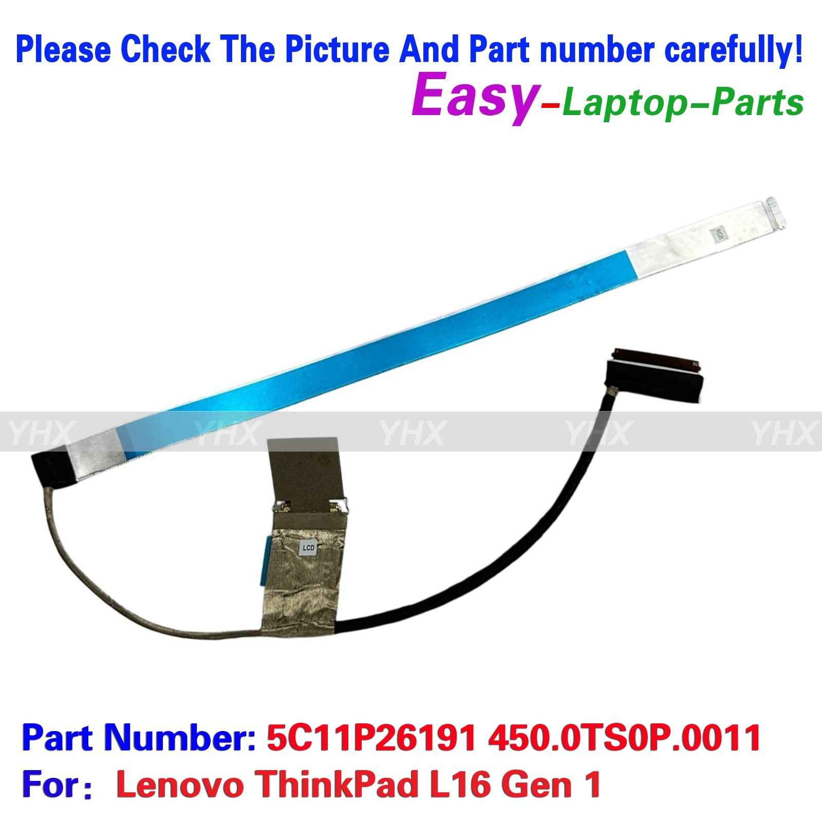 New For ThinkPad L16 Gen 1 21L3 21L4 LCD EDP Cable Non Touch 30Pin 5C11P26191