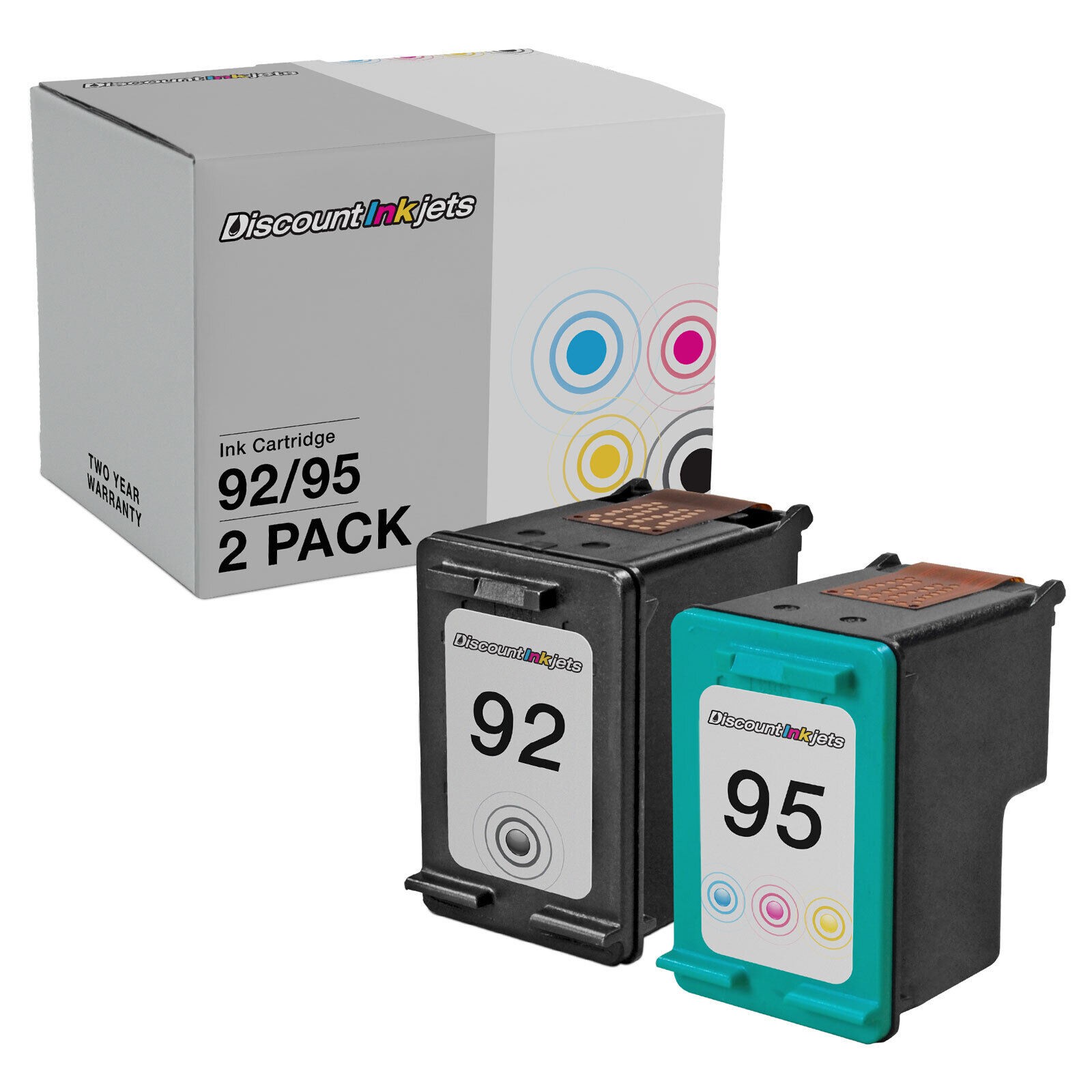 2PK Reman 92 95 for HP BLACK COLOR Ink Cartridge Deskjet 5743 5745 6620xi 5440xi