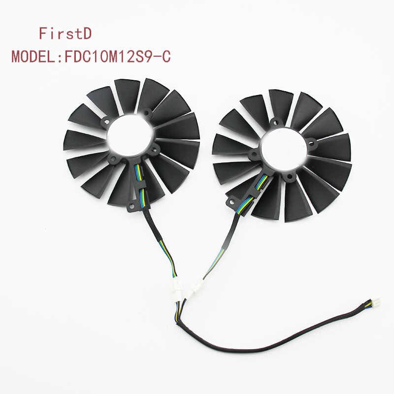 For ASUS RX470/RX570/RX580/ 1050/1050ti Left + Right Cooling Fan FDC10M12S9-C