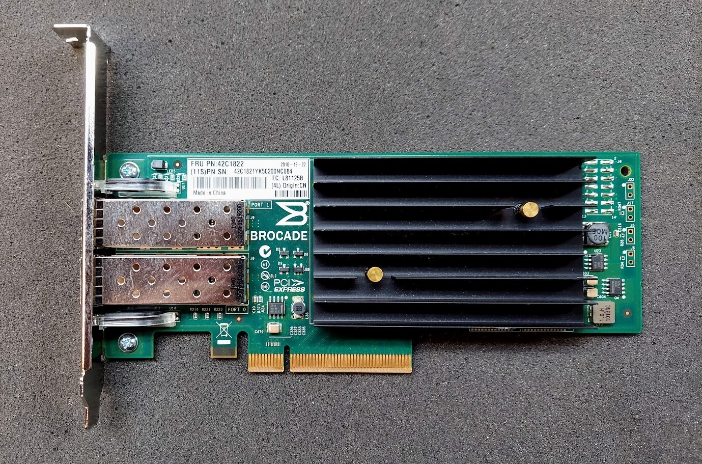 Brocade 42C1822 1020 Dual-Port 10GbE SFP PCIe Network Adapter w/2x 57-0000075-01