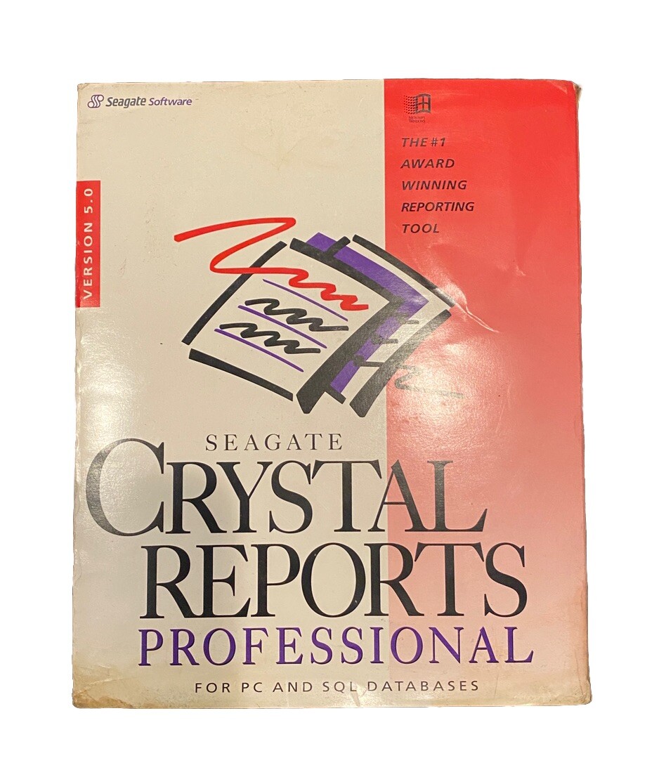 SEAGATE CRYSTAL REPORTS PROFESSIONAL 5.0 PC SQL DATABASES 16Bit 3.5" DISKS B4509