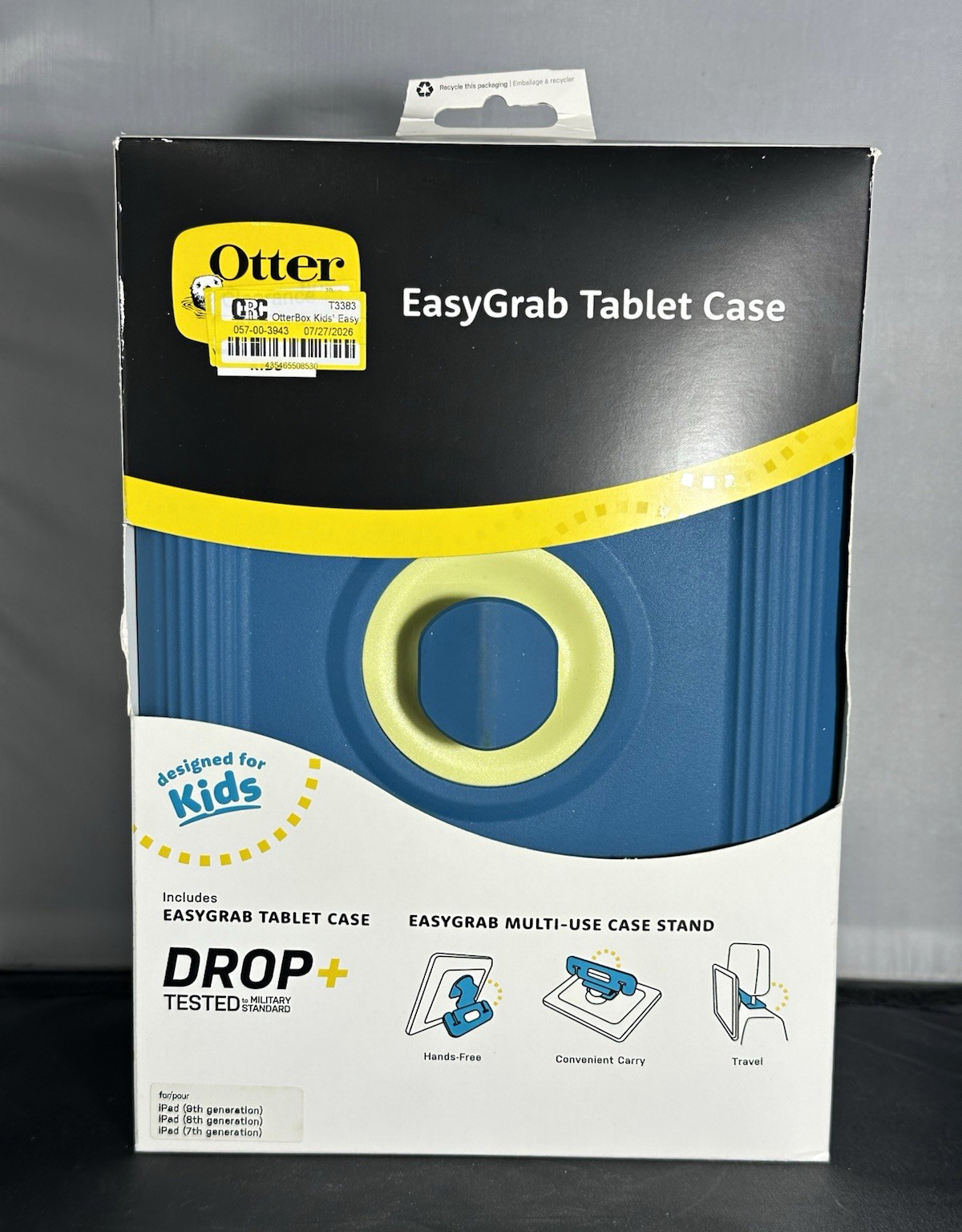 OtterBox EasyGrab Case iPad 7th/8th/9th Gen 10.2" Stand Blue/Green 77-81786