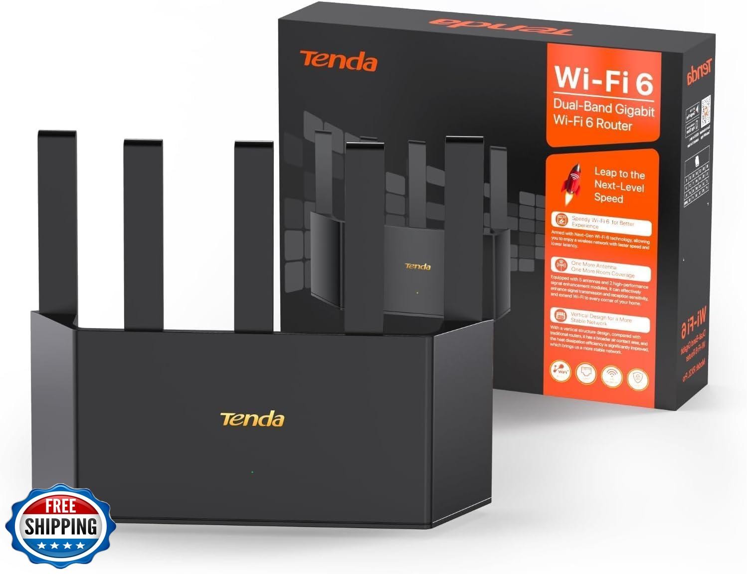 Tenda AX1500 WiFi 6 Router (RX2L Pro)- Smart Dual Band Gigabit WiFi Routers f